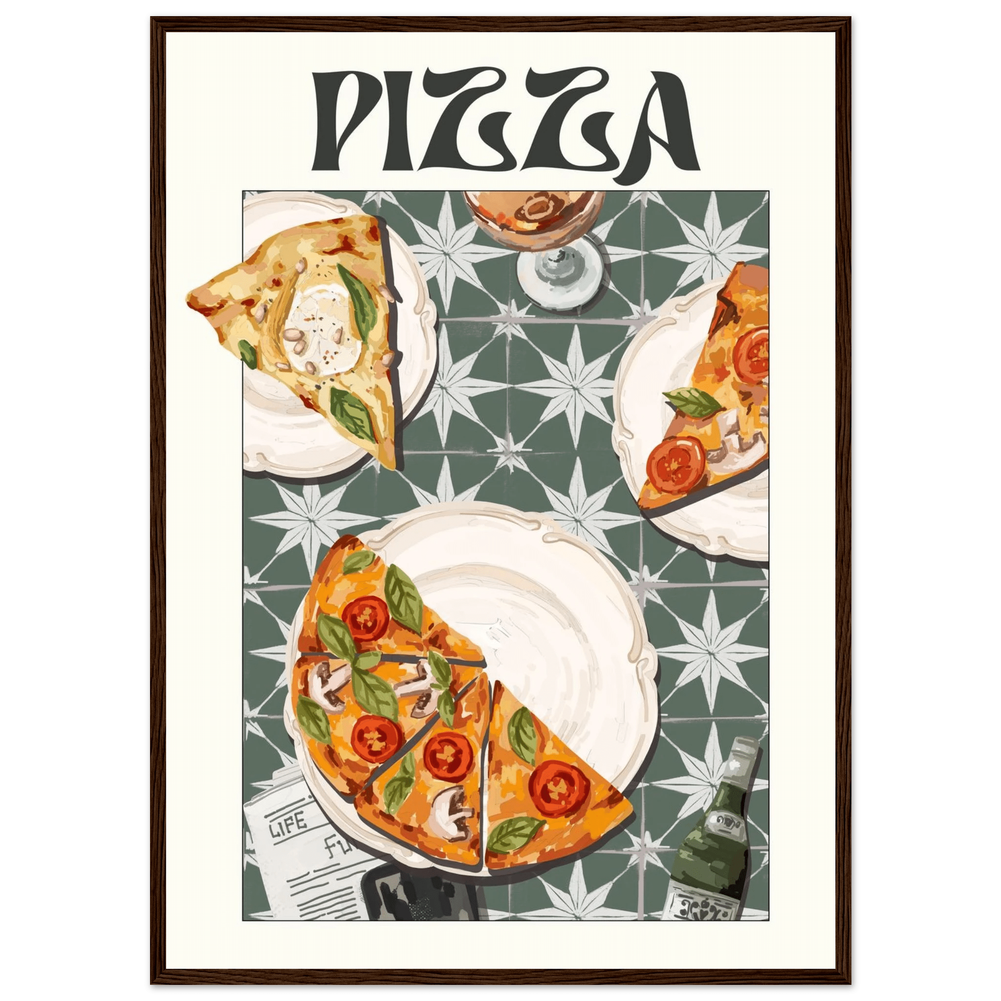 Pizza Poster – Playful Italian Kitchen Wall Art Print (Digital & Printed Options) - Evergreen Posters