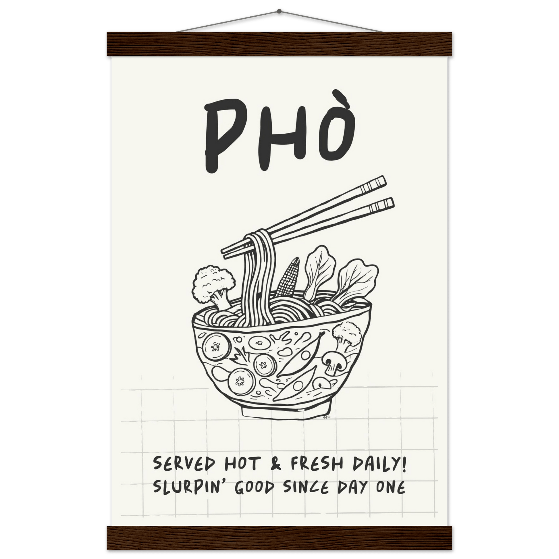 Pho Poster – Slurpin’ Good Vietnamese Kitchen Wall Art Print (Digital & Printed Options) - Evergreen Posters