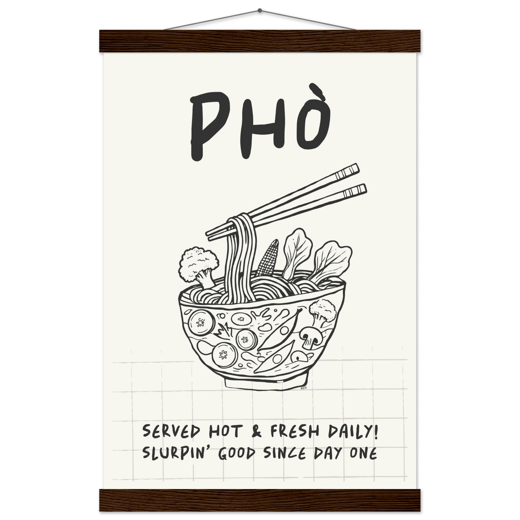 Pho Poster – Slurpin’ Good Vietnamese Kitchen Wall Art Print (Digital & Printed Options) - Evergreen Posters