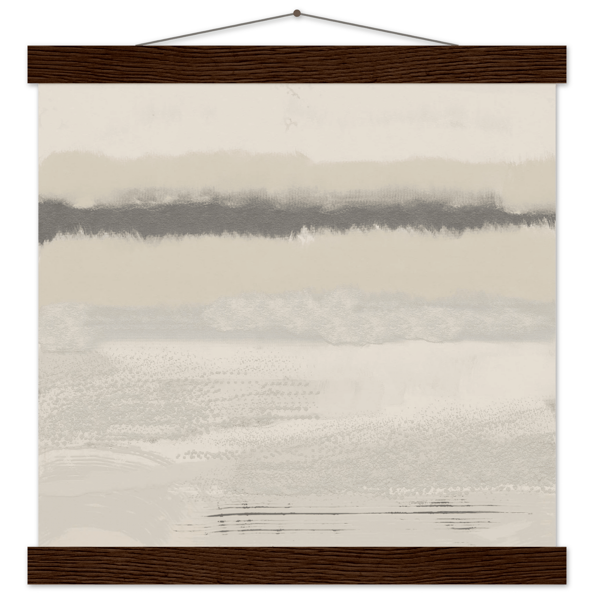 Misty Abstract Poster | Beige & Grey Textured Wall Art | Minimalist Square Print - Evergreen Posters
