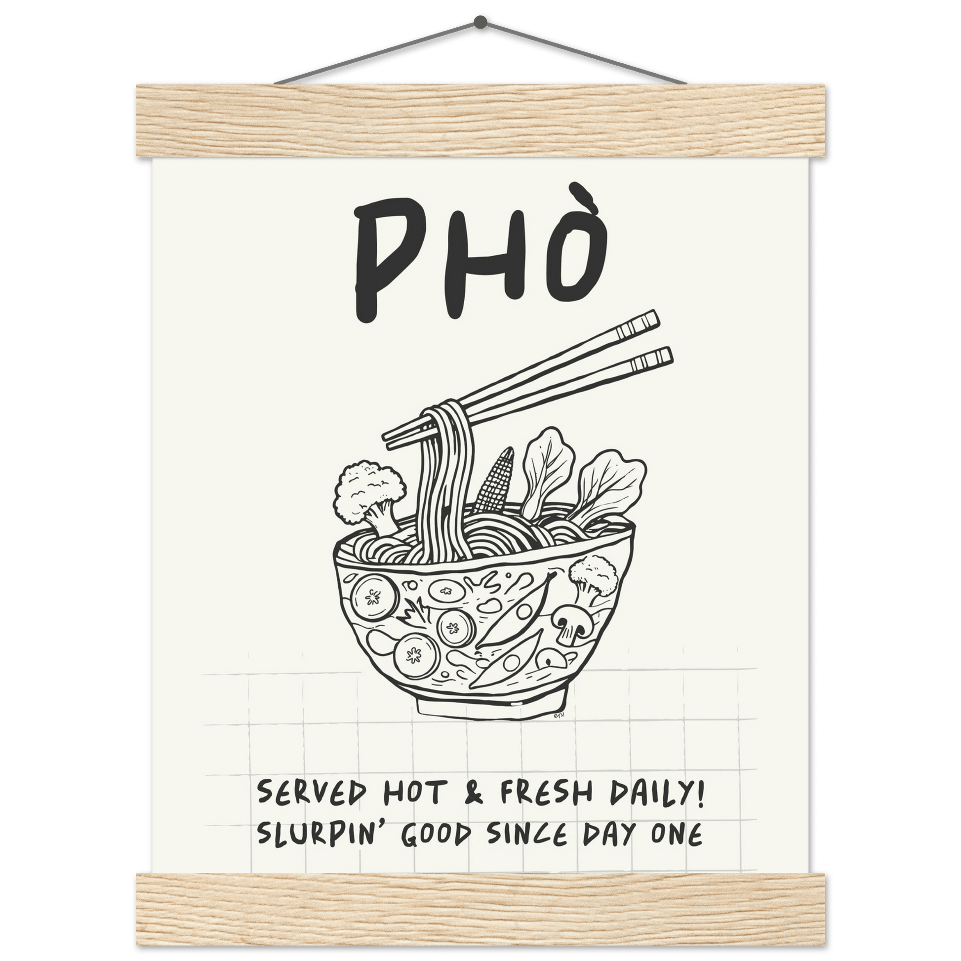 Pho Poster – Slurpin’ Good Vietnamese Kitchen Wall Art Print (Digital & Printed Options) - Evergreen Posters