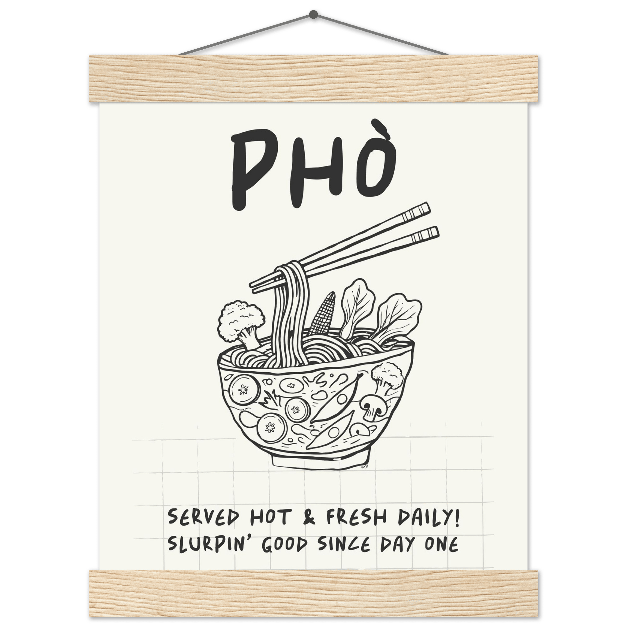 Pho Poster – Slurpin’ Good Vietnamese Kitchen Wall Art Print (Digital & Printed Options) - Evergreen Posters