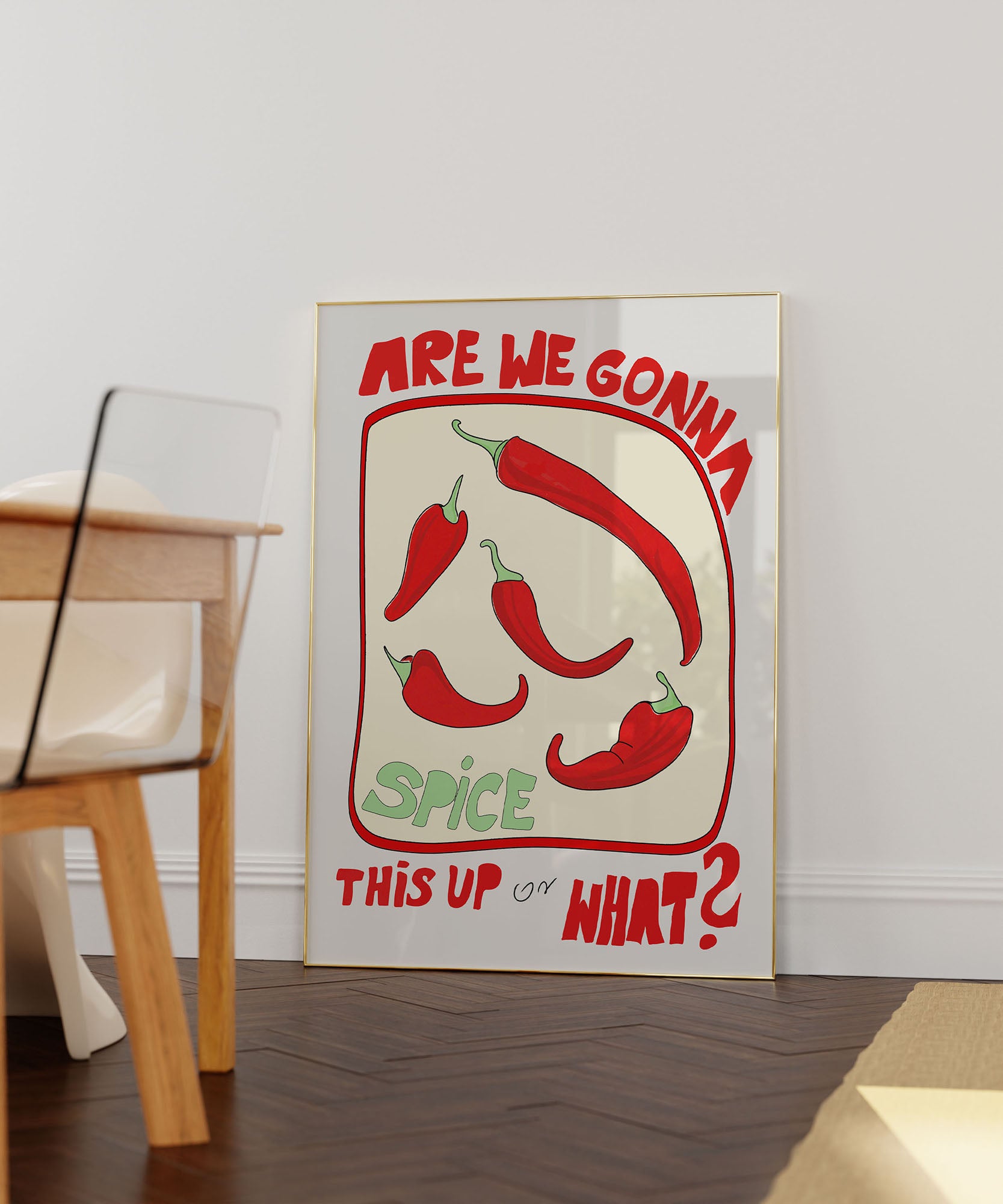 Spice This Up or What? Poster – Funny Spicy Kitchen Wall Art Print (Digital & Printed Options) - Evergreen Posters