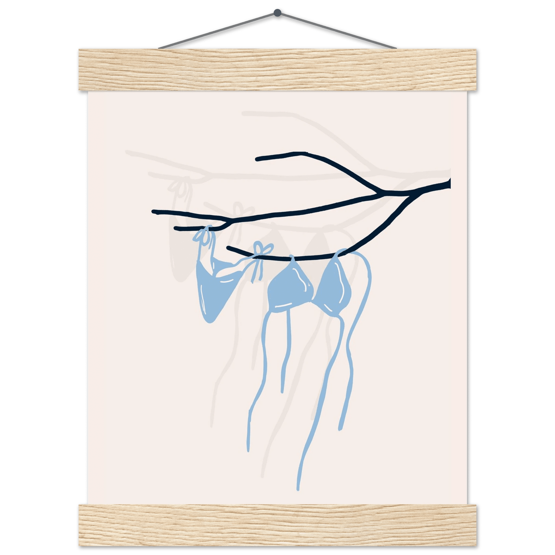 Coastal Bikini Line Art Poster – Minimalist Beach Wall Art Print - Evergreen Posters