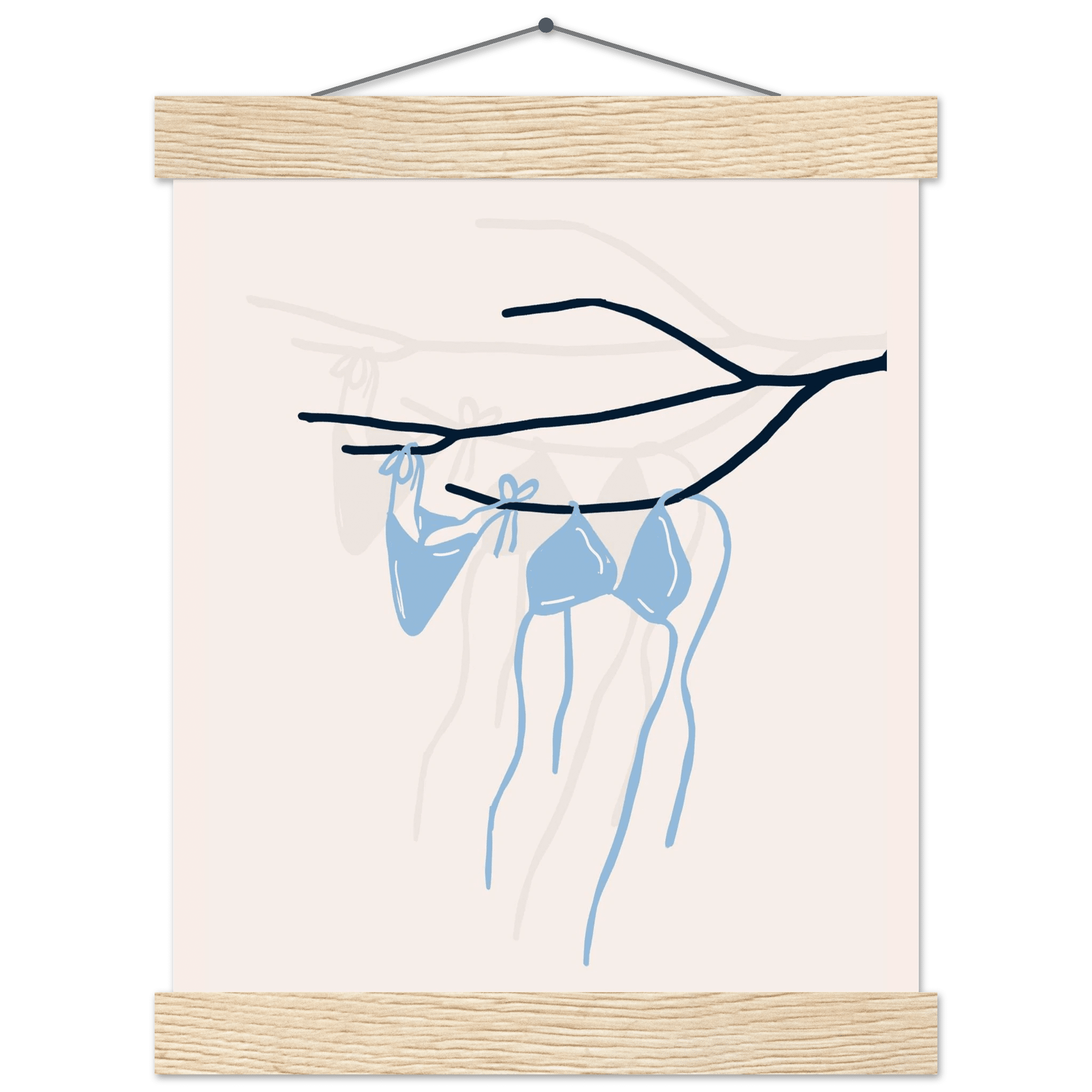 Coastal Bikini Line Art Poster – Minimalist Beach Wall Art Print - Evergreen Posters