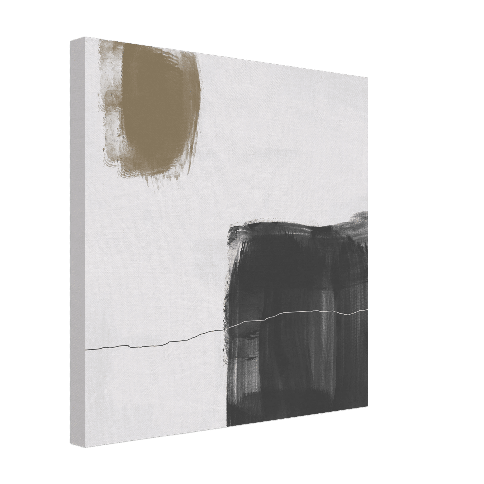Olive & Black Brushstroke Abstract Poster | Minimalist Square Wall Art | Modern Decor - Evergreen Posters