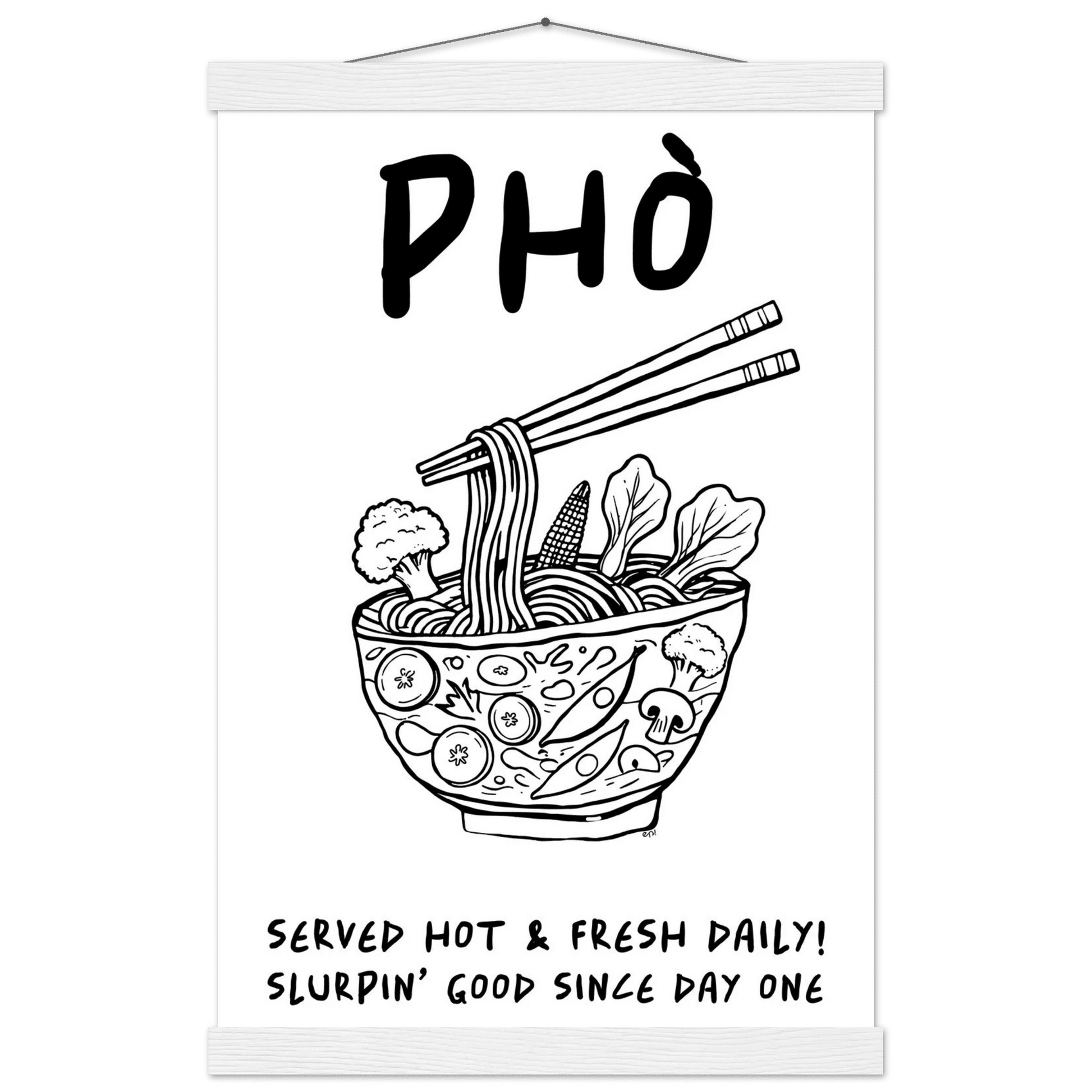 Pho Poster – Funny Vietnamese Kitchen Wall Art Print (Digital & Printed Options) - Evergreen Posters