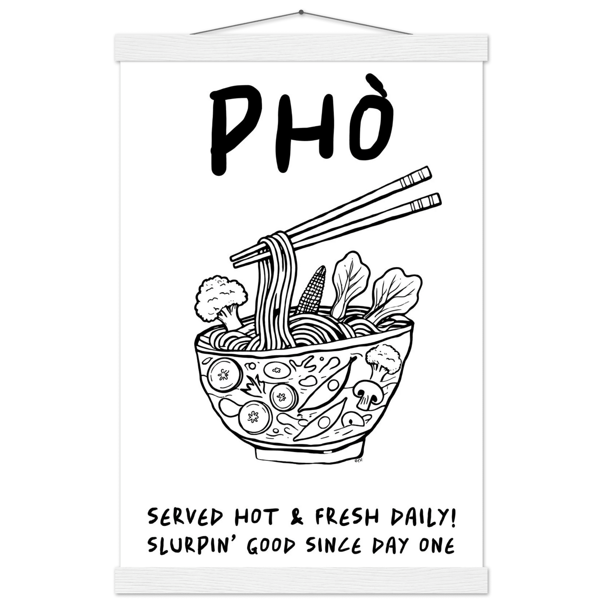 Pho Poster – Funny Vietnamese Kitchen Wall Art Print (Digital & Printed Options) - Evergreen Posters