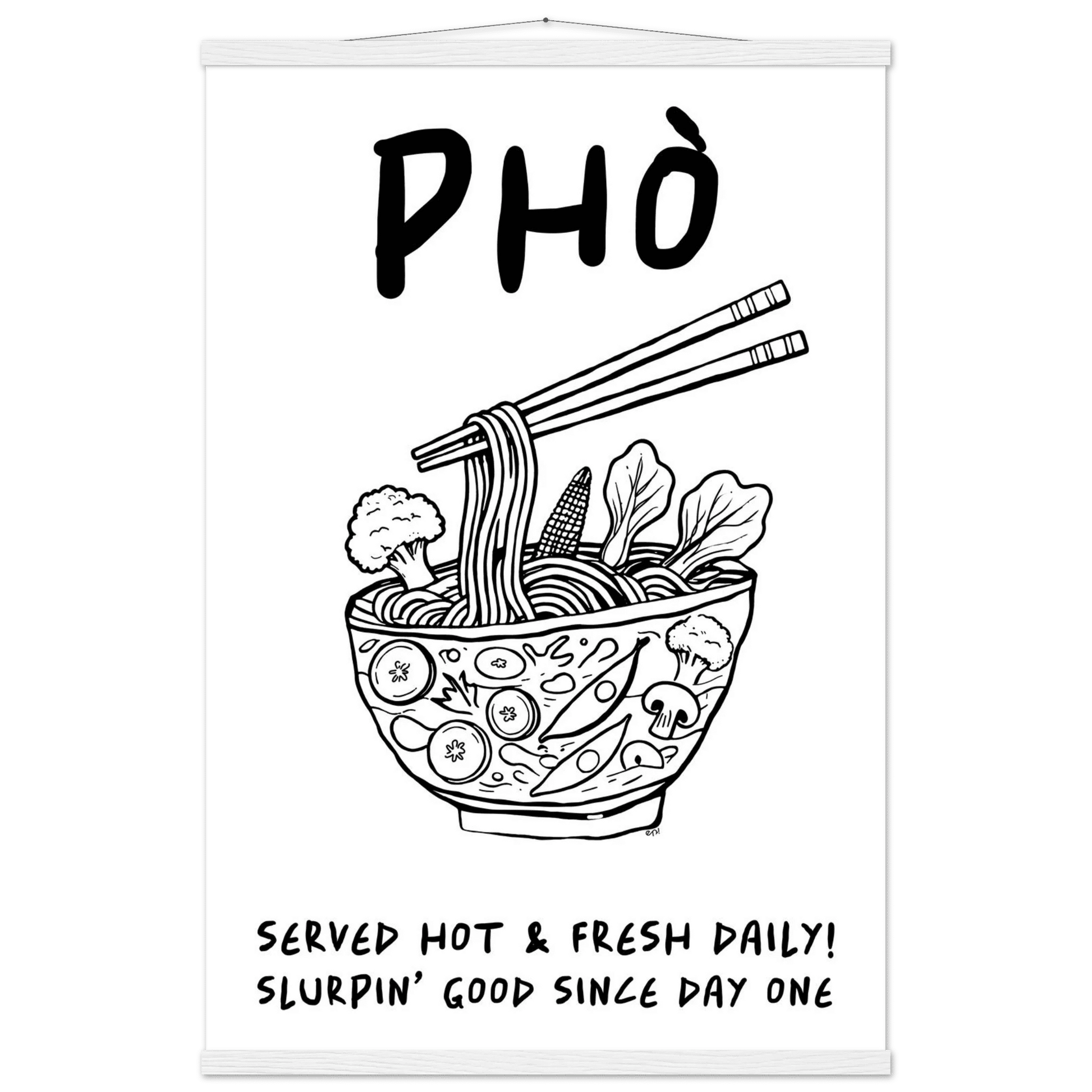 Pho Poster – Funny Vietnamese Kitchen Wall Art Print (Digital & Printed Options) - Evergreen Posters