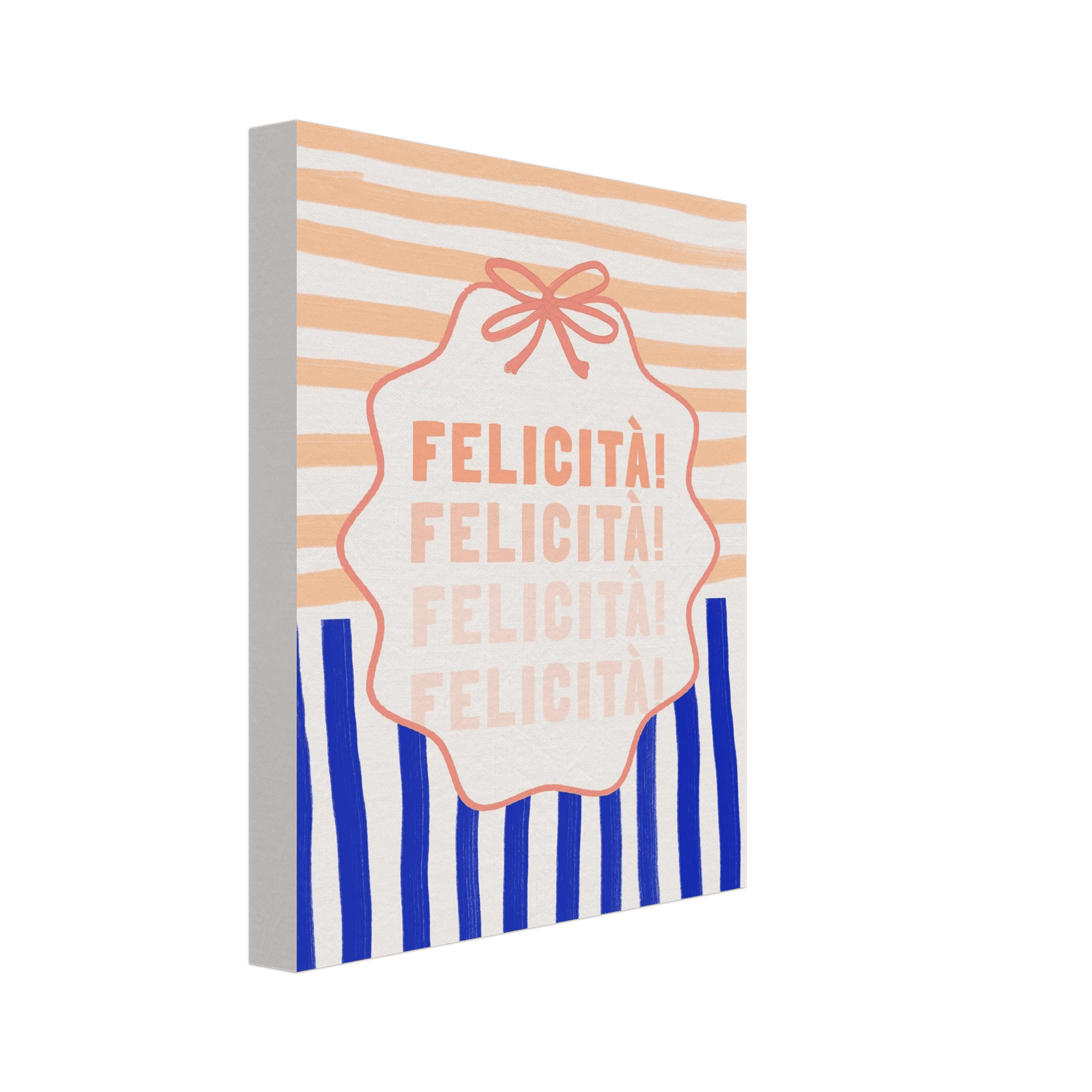 Felicità Italian Happiness Quote Print | Coquette Stripe Wall Art - Evergreen Posters