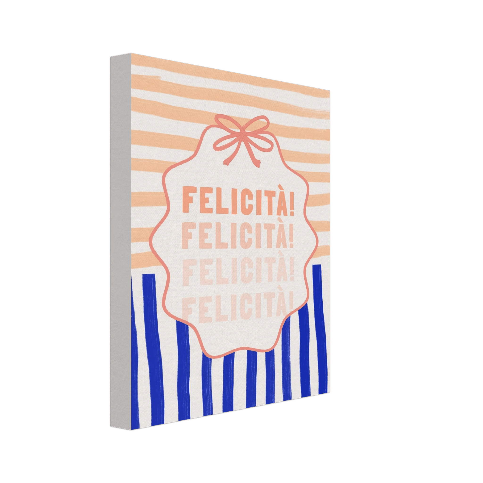 Felicità Italian Happiness Quote Print | Coquette Stripe Wall Art - Evergreen Posters