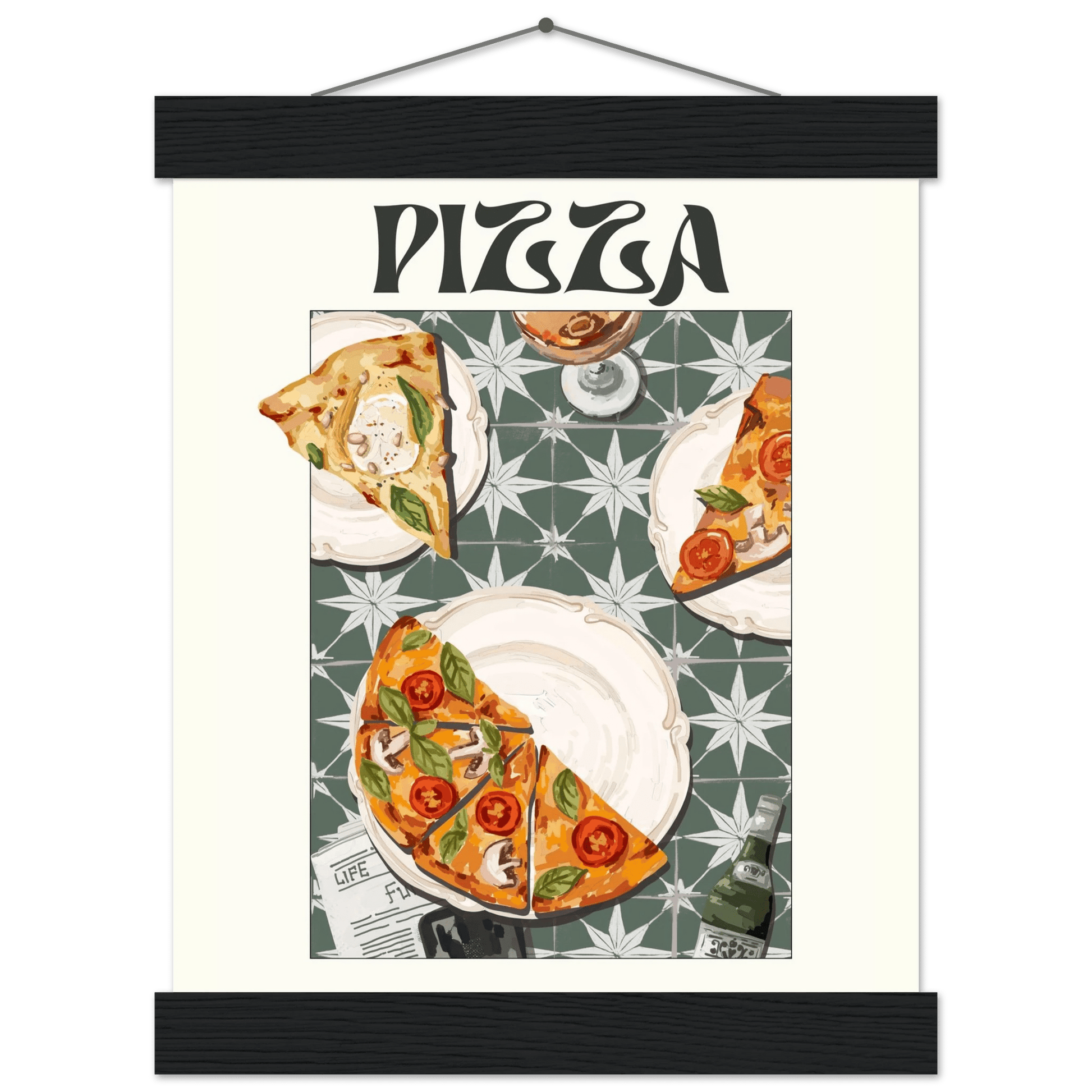 Pizza Poster – Playful Italian Kitchen Wall Art Print (Digital & Printed Options) - Evergreen Posters