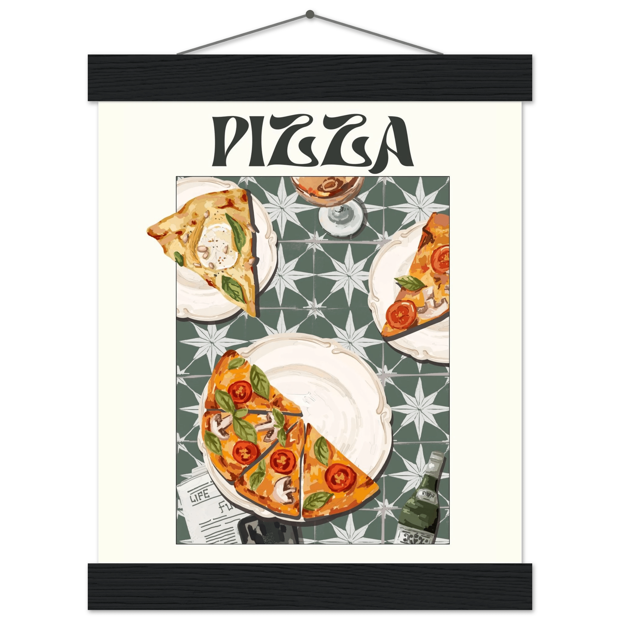 Pizza Poster – Playful Italian Kitchen Wall Art Print (Digital & Printed Options) - Evergreen Posters