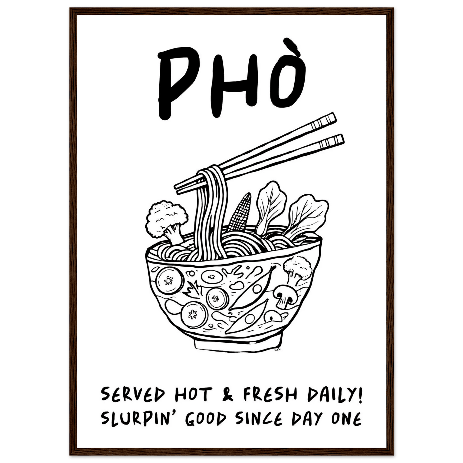 Pho Poster – Funny Vietnamese Kitchen Wall Art Print (Digital & Printed Options) - Evergreen Posters