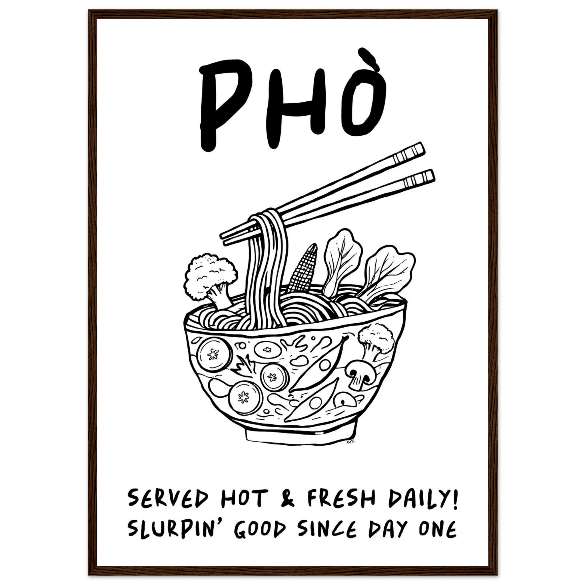 Pho Poster – Funny Vietnamese Kitchen Wall Art Print (Digital & Printed Options) - Evergreen Posters