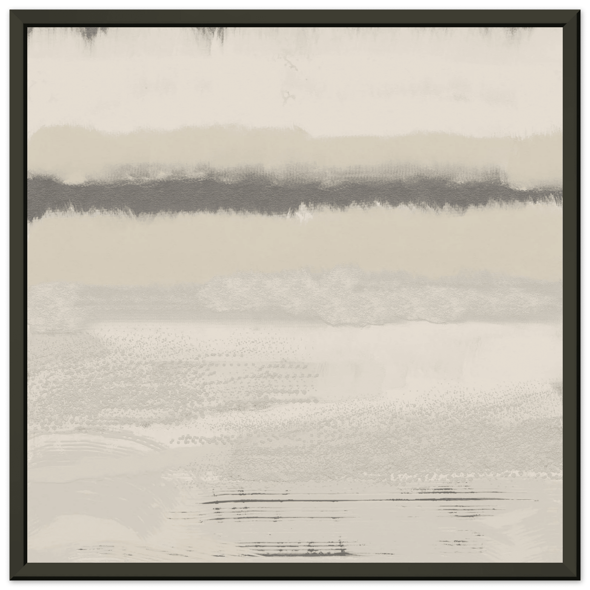 Misty Abstract Poster | Beige & Grey Textured Wall Art | Minimalist Square Print - Evergreen Posters