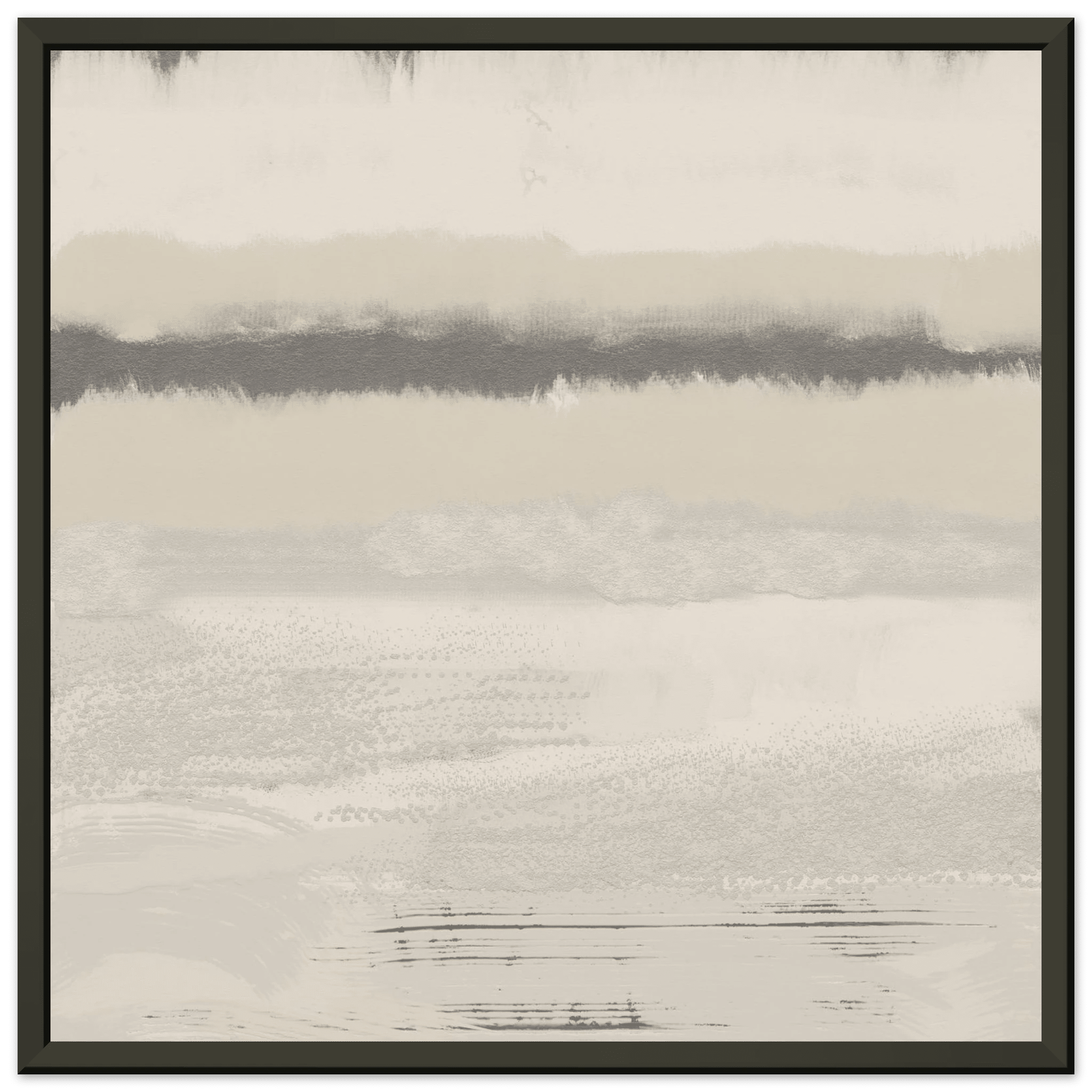 Misty Abstract Poster | Beige & Grey Textured Wall Art | Minimalist Square Print - Evergreen Posters
