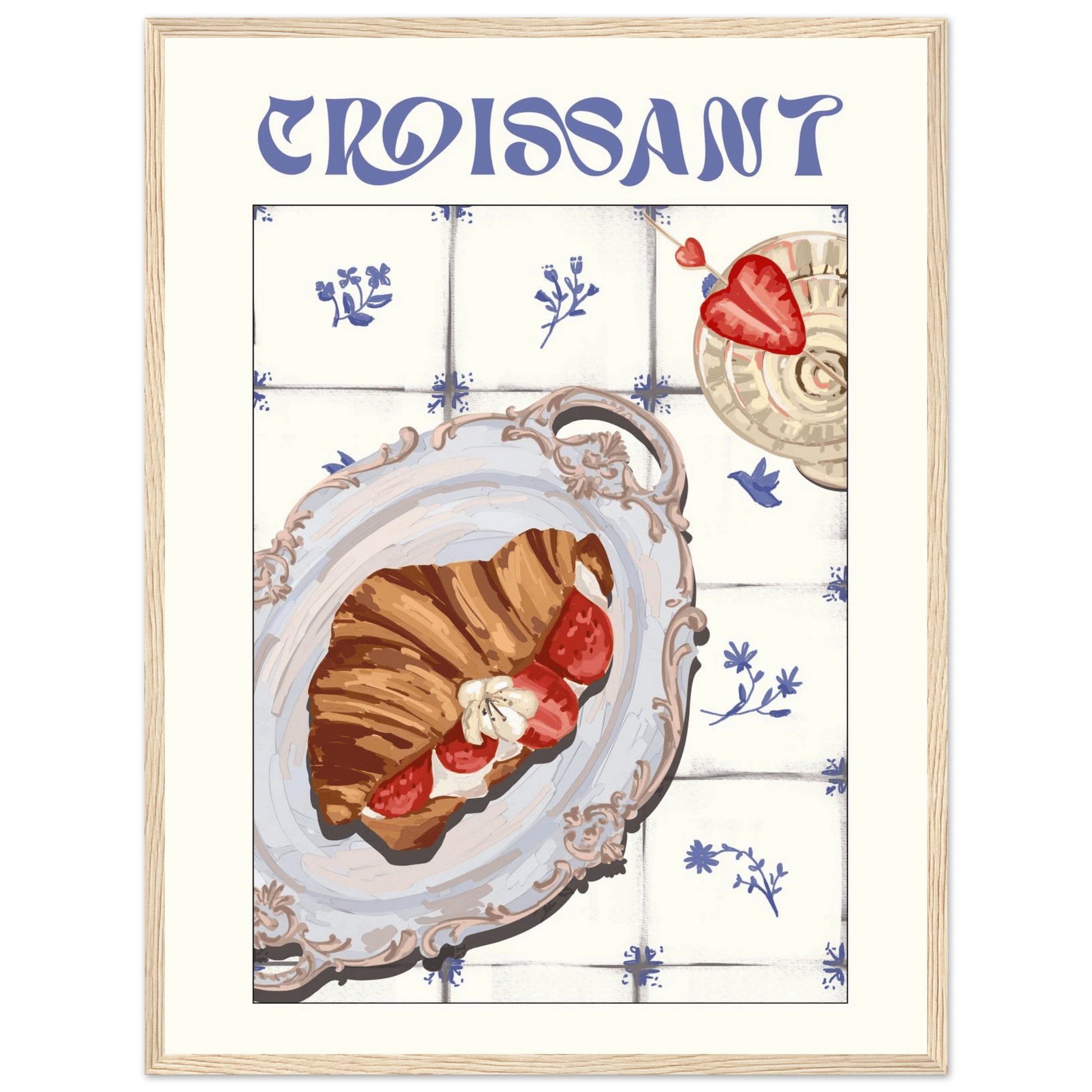 Croissant Poster – Charming French Breakfast Kitchen Wall Art Print (Digital & Printed Options) - Evergreen Posters