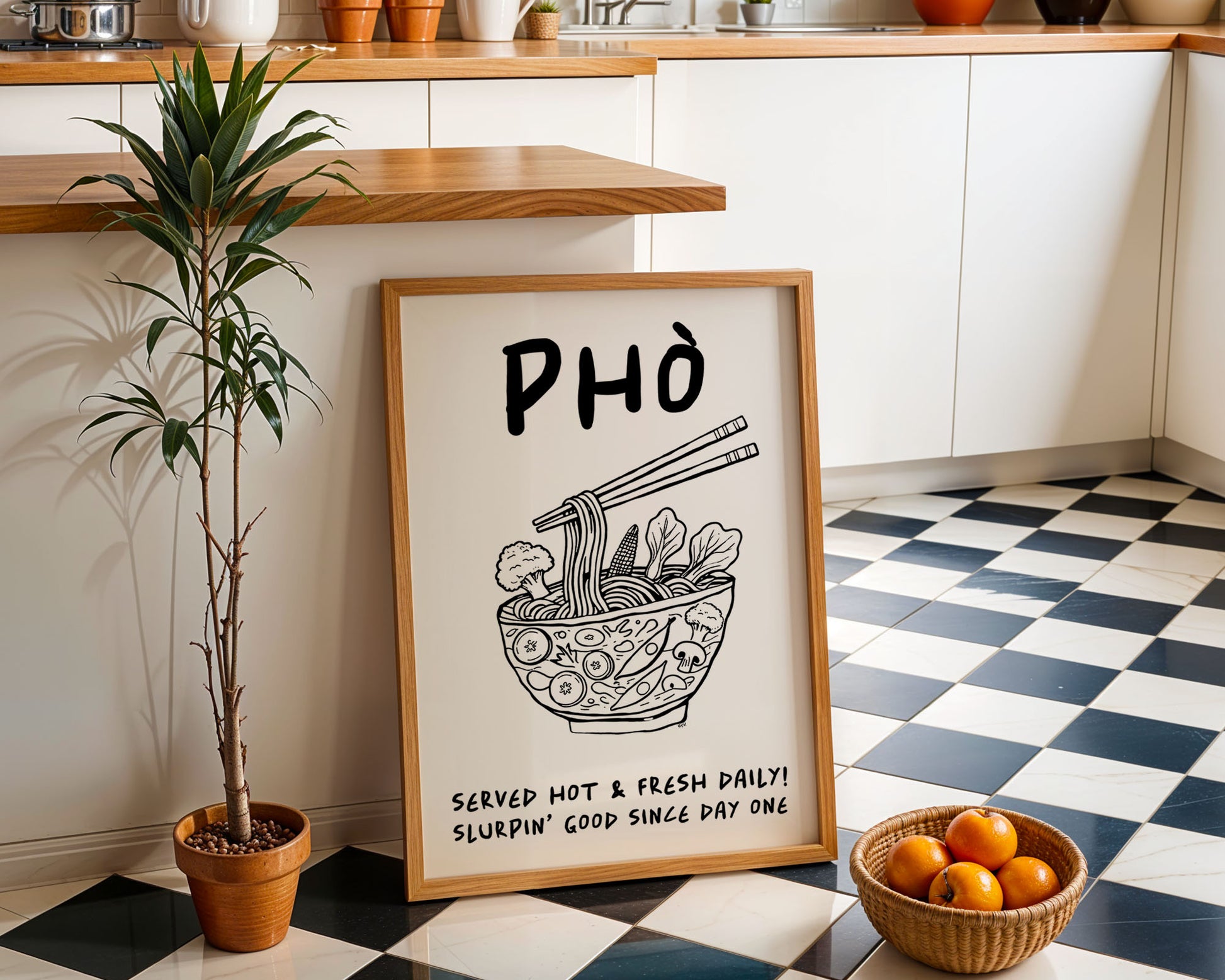 Pho Poster – Funny Vietnamese Kitchen Wall Art Print (Digital & Printed Options) - Evergreen Posters