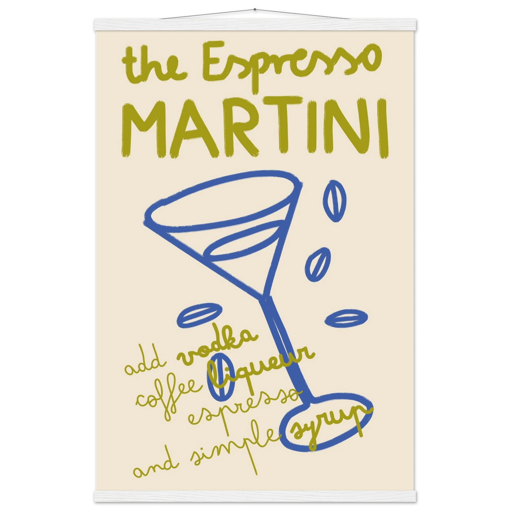 Espresso Martini Print | Cocktail Recipe Wall Art | Kitchen Bar Poster - Evergreen Posters