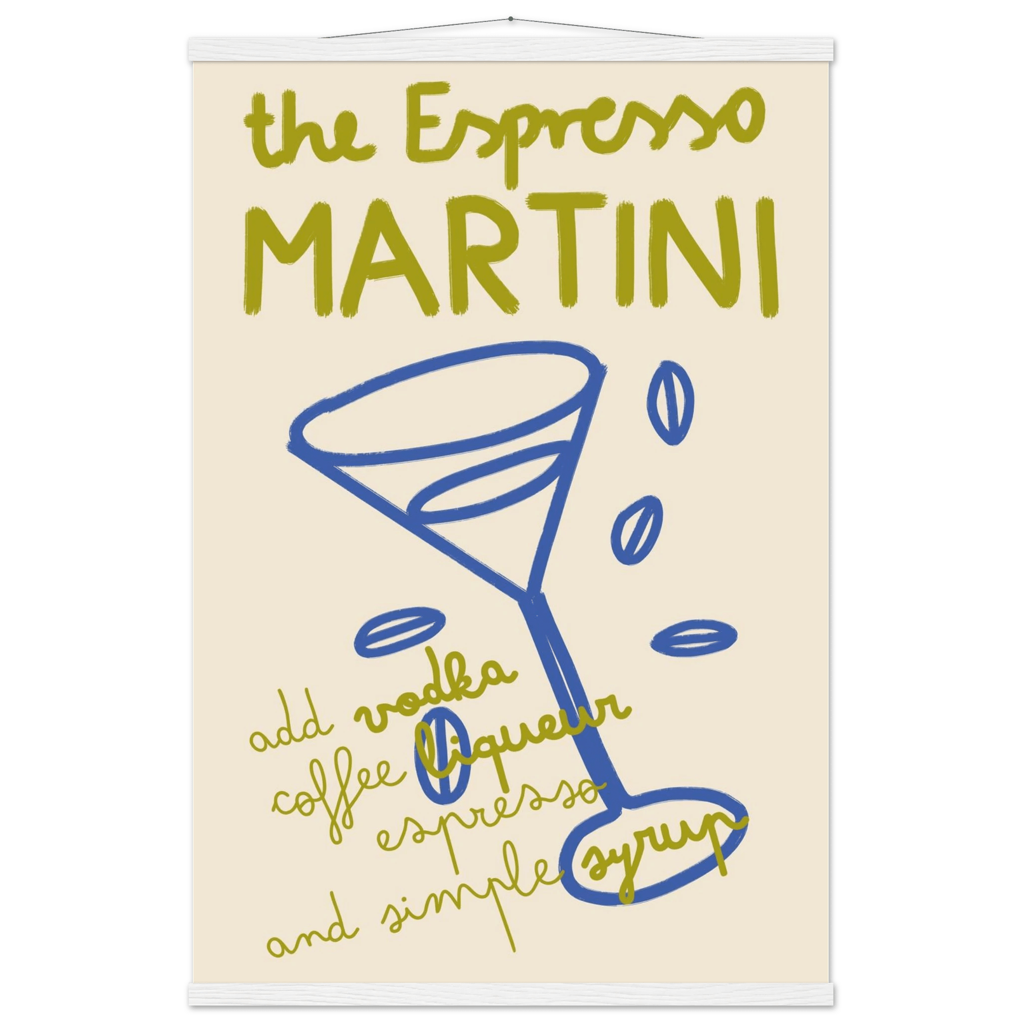 Espresso Martini Print | Cocktail Recipe Wall Art | Kitchen Bar Poster - Evergreen Posters
