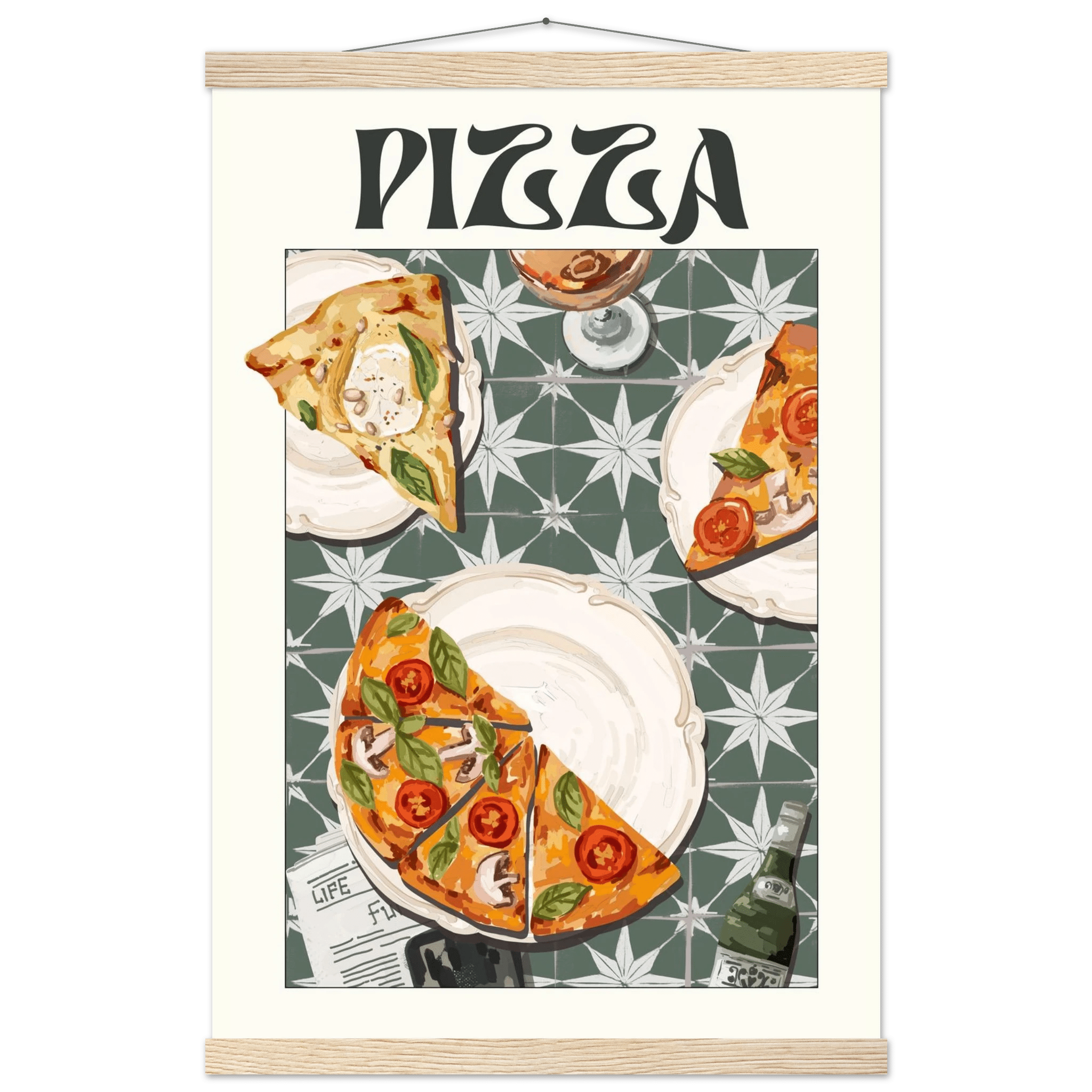 Pizza Poster – Playful Italian Kitchen Wall Art Print (Digital & Printed Options) - Evergreen Posters