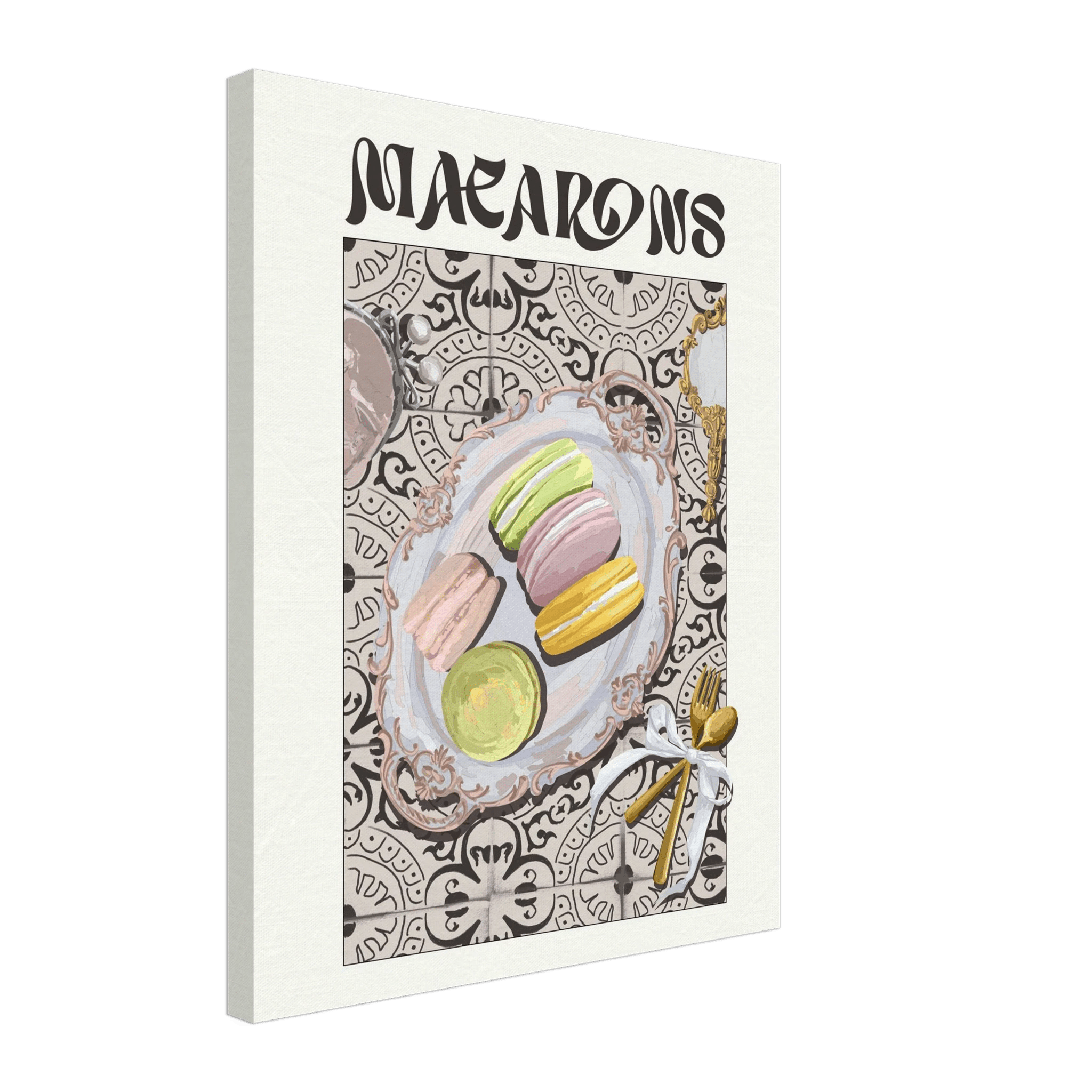 Macarons Poster – Playful French Patisserie Kitchen Wall Art Print (Digital & Printed Options) - Evergreen Posters