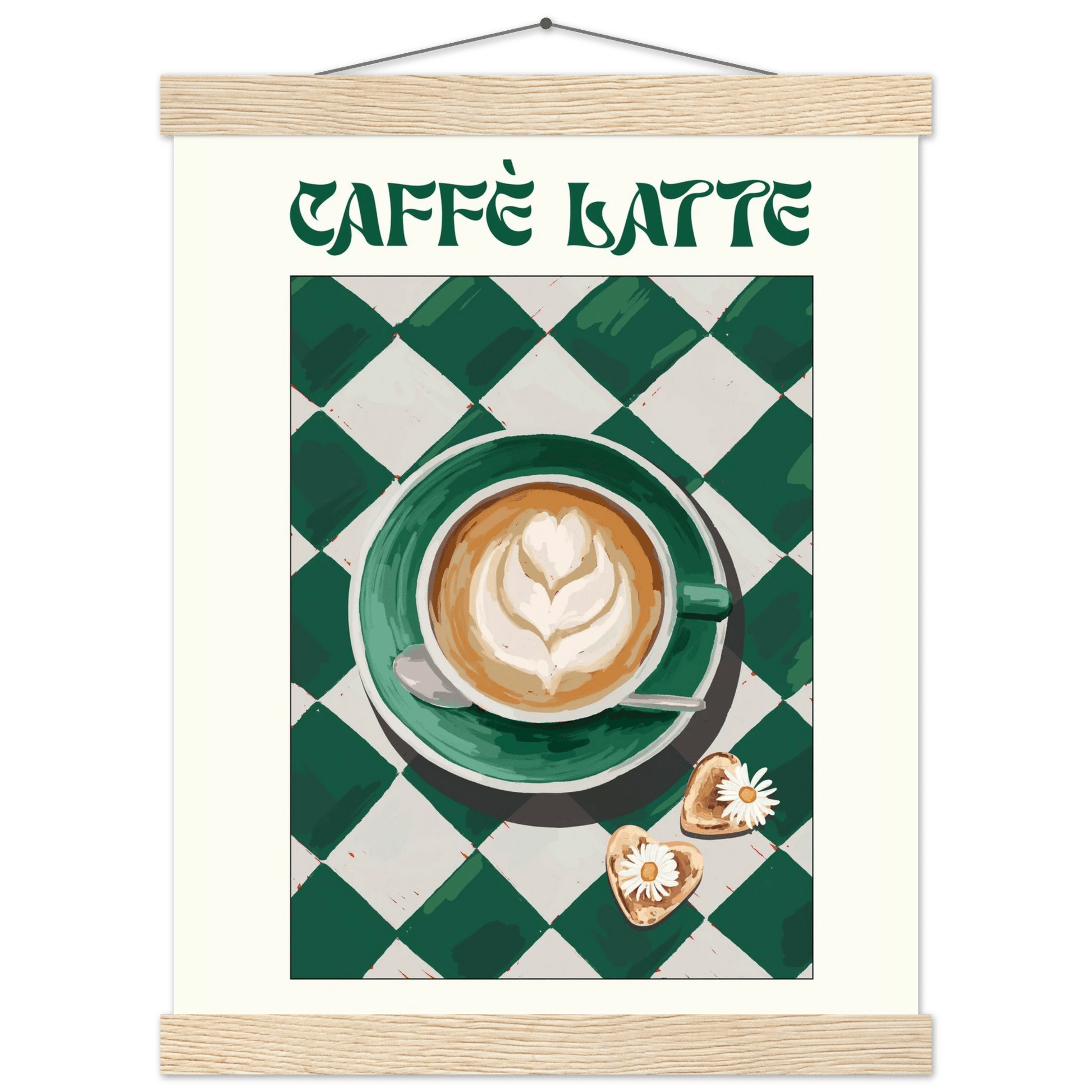 Caffè Latte Poster – Playful Coffee Kitchen Wall Art Print (Digital & Printed Options) - Evergreen Posters