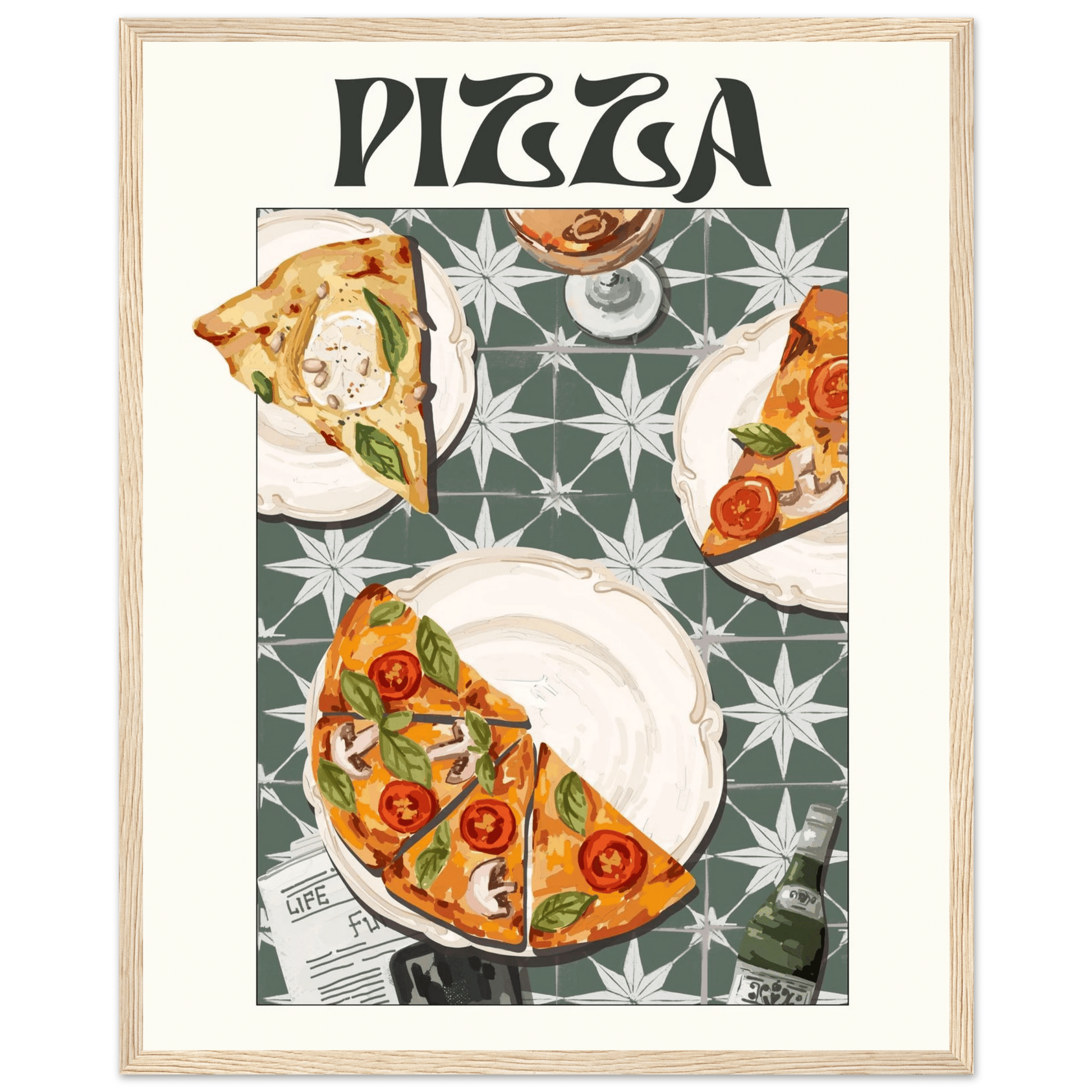 Pizza Poster – Playful Italian Kitchen Wall Art Print (Digital & Printed Options) - Evergreen Posters