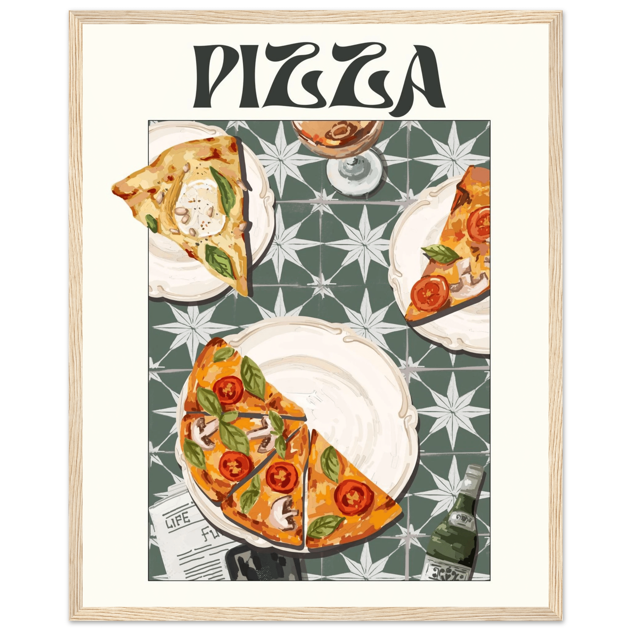 Pizza Poster – Playful Italian Kitchen Wall Art Print (Digital & Printed Options) - Evergreen Posters