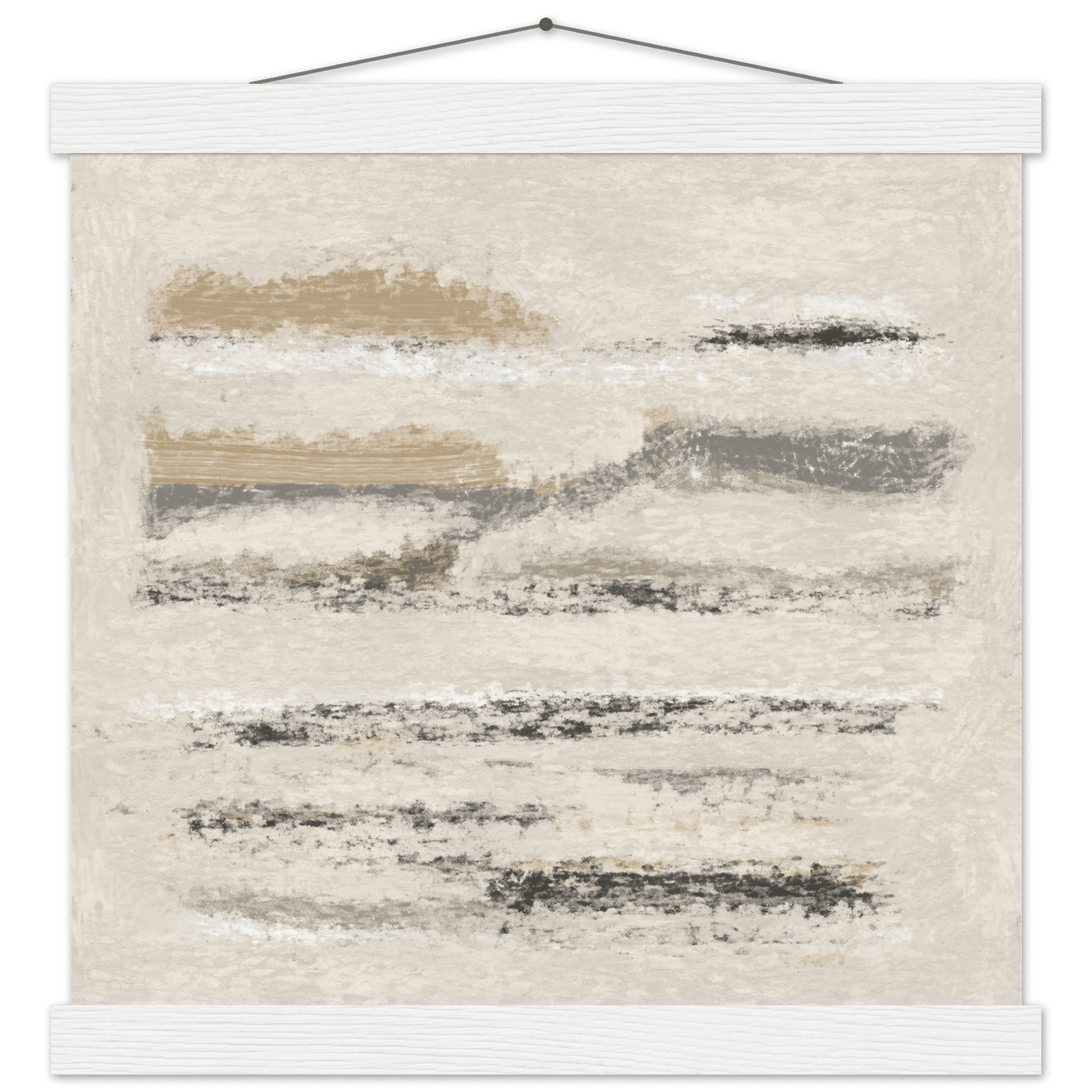 Neutral Abstract Poster | Beige Textured Brushstroke Wall Art | Minimalist Living Room Print - Evergreen Posters