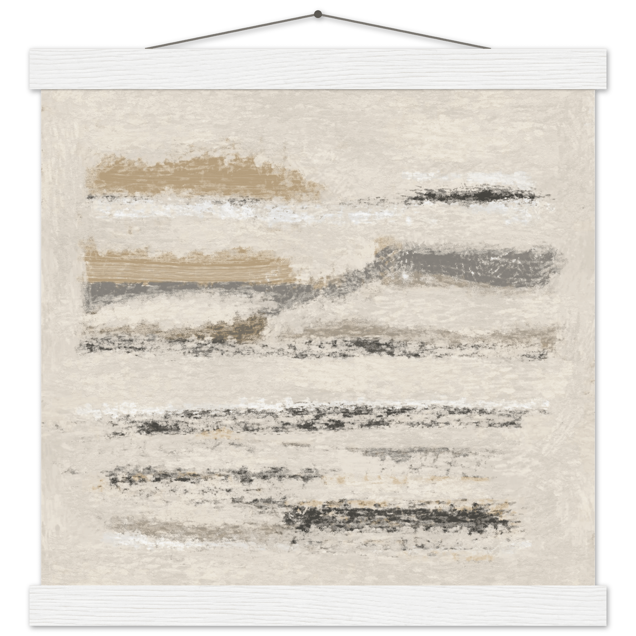Neutral Abstract Poster | Beige Textured Brushstroke Wall Art | Minimalist Living Room Print - Evergreen Posters