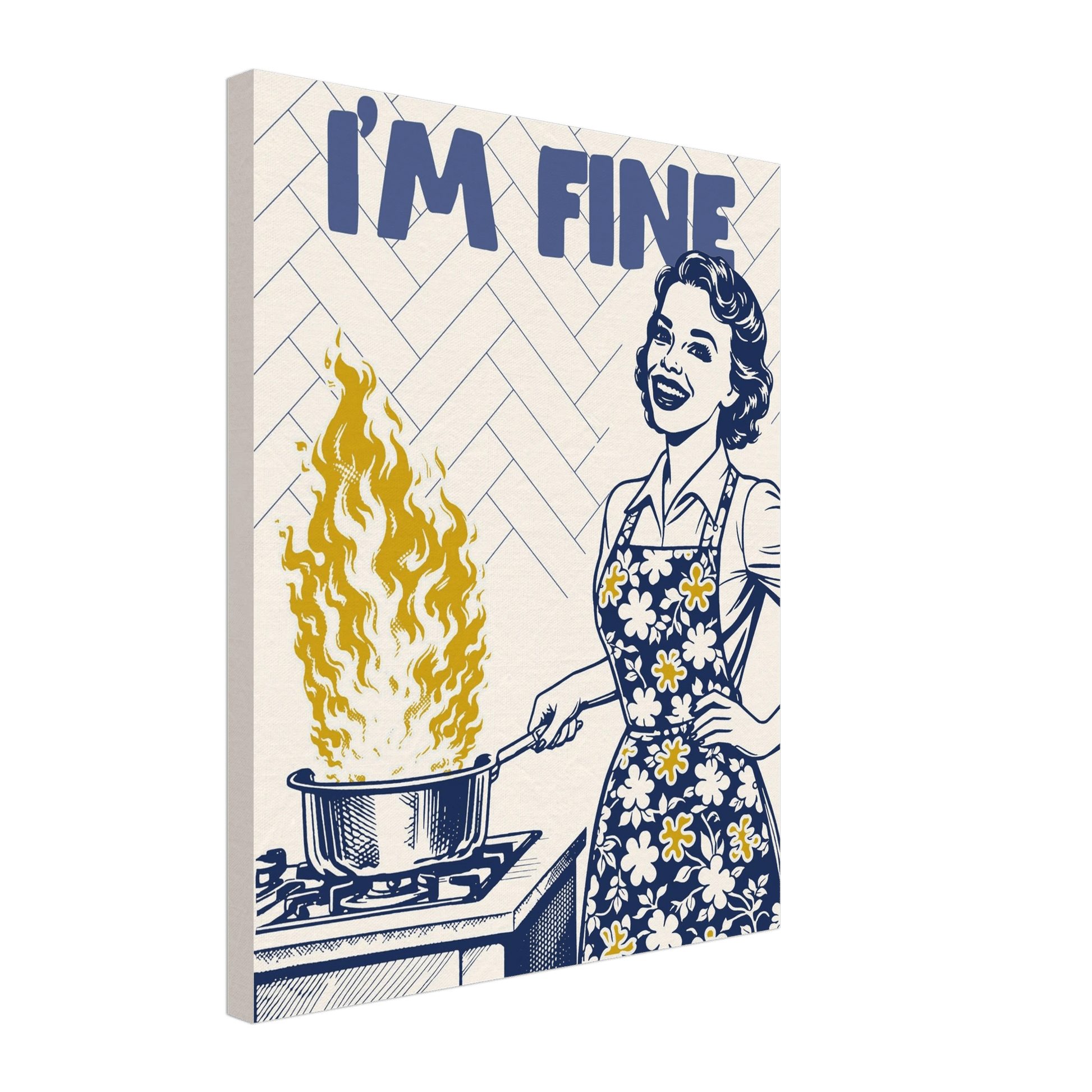 I'm Fine Poster – Funny Retro Kitchen Wall Art Print (Digital & Printed Options) - Evergreen Posters