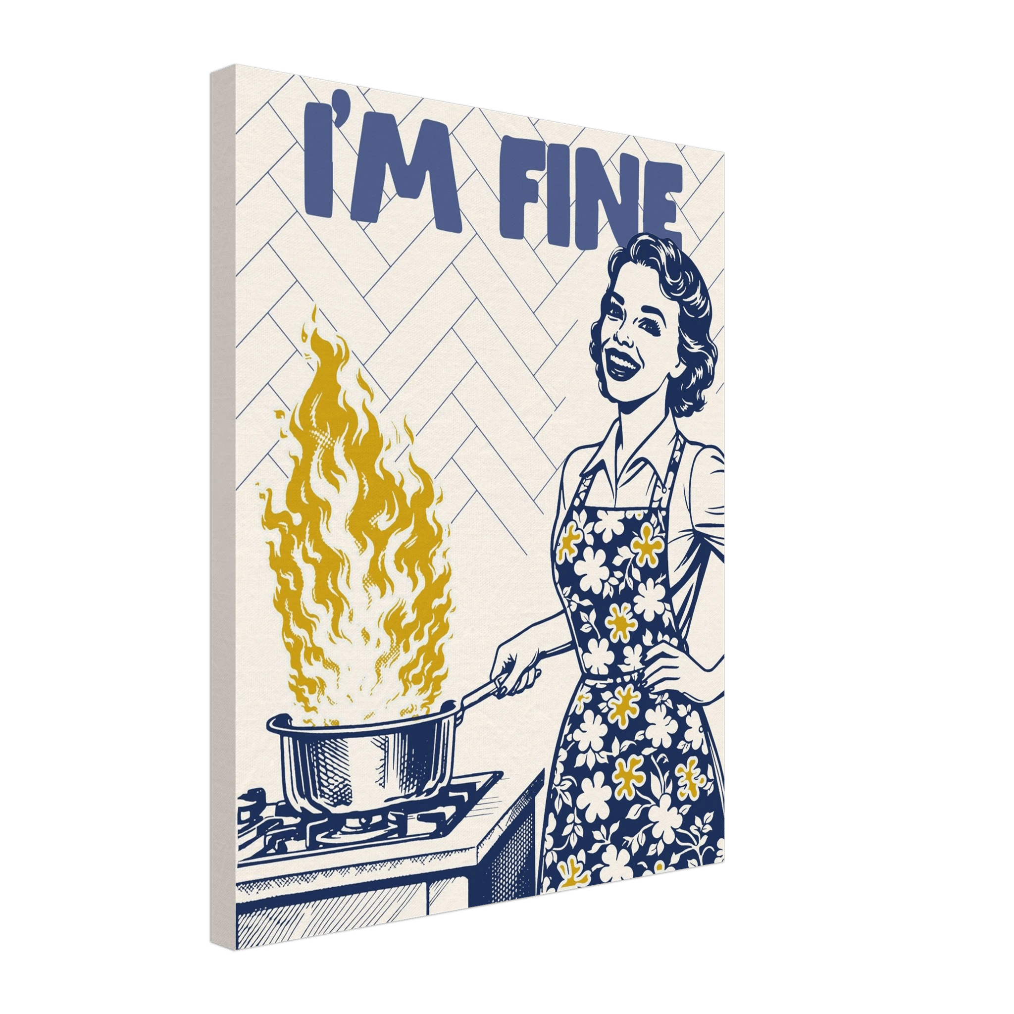 I'm Fine Poster – Funny Retro Kitchen Wall Art Print (Digital & Printed Options) - Evergreen Posters