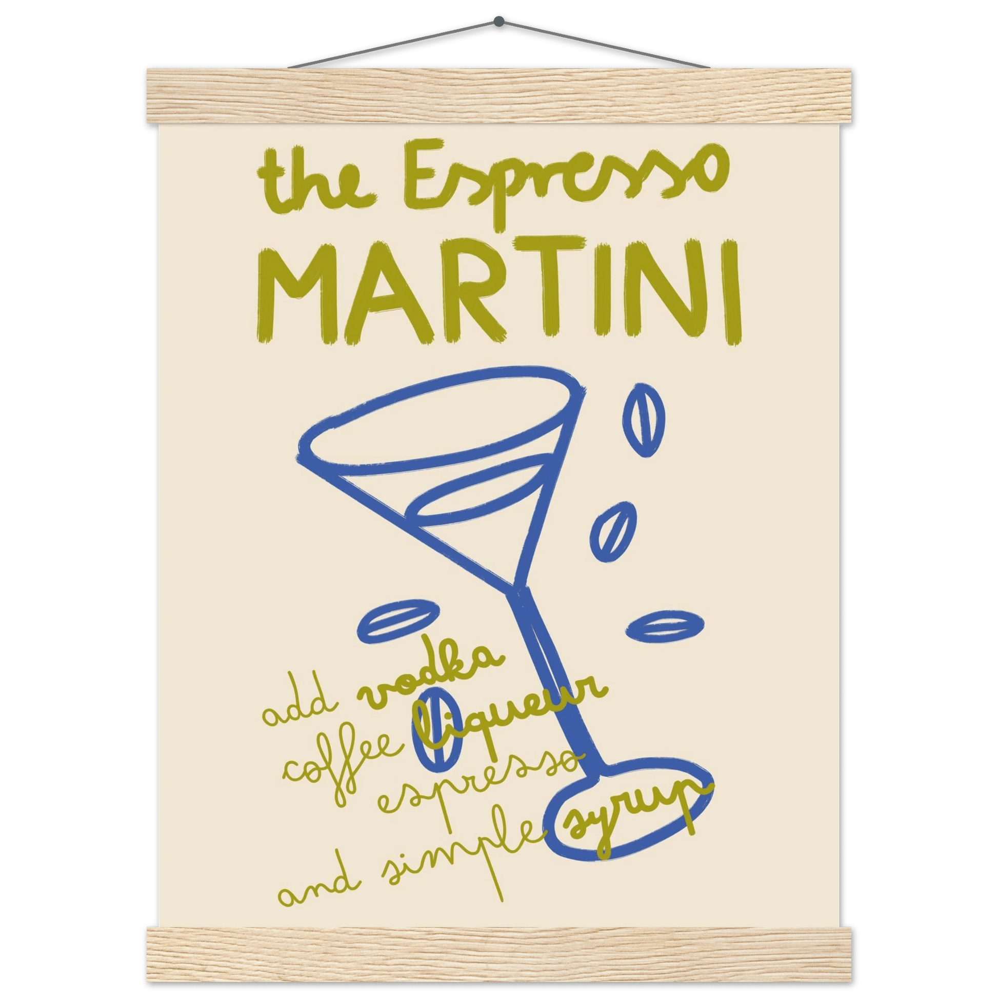 Espresso Martini Print | Cocktail Recipe Wall Art | Kitchen Bar Poster - Evergreen Posters