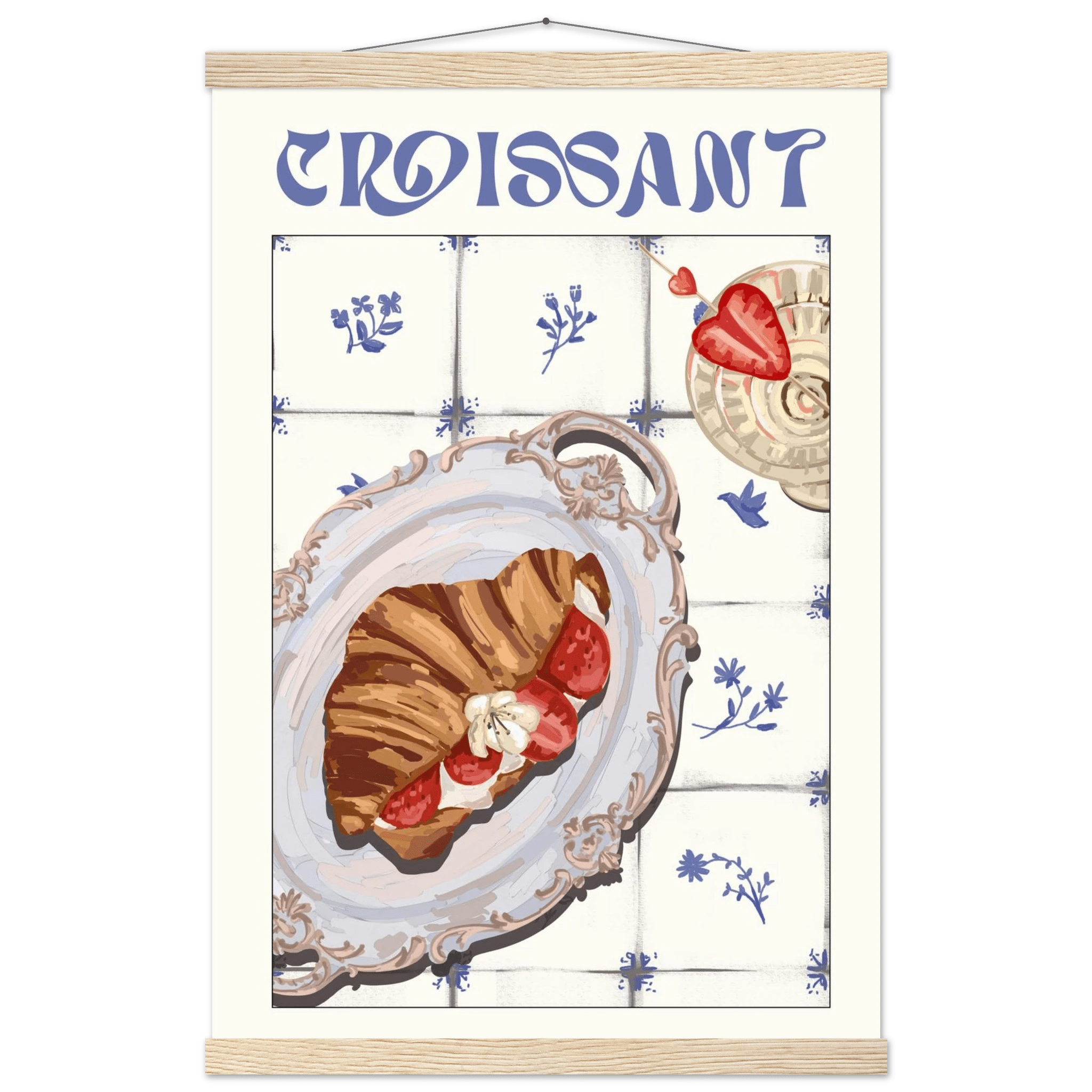 Croissant Poster – Charming French Breakfast Kitchen Wall Art Print (Digital & Printed Options) - Evergreen Posters