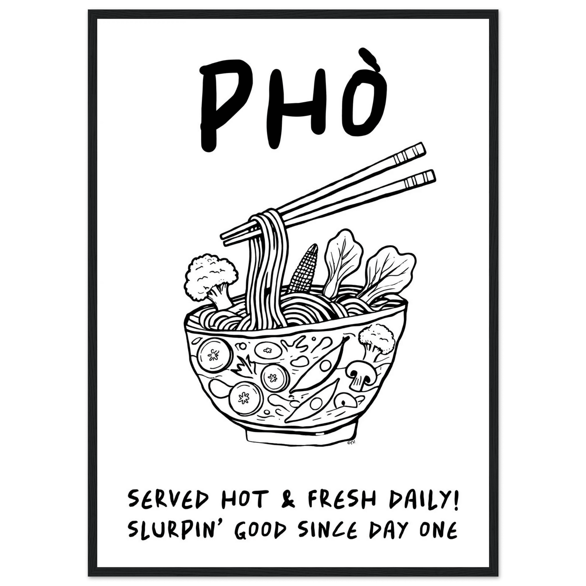 Pho Poster – Funny Vietnamese Kitchen Wall Art Print (Digital & Printed Options) - Evergreen Posters