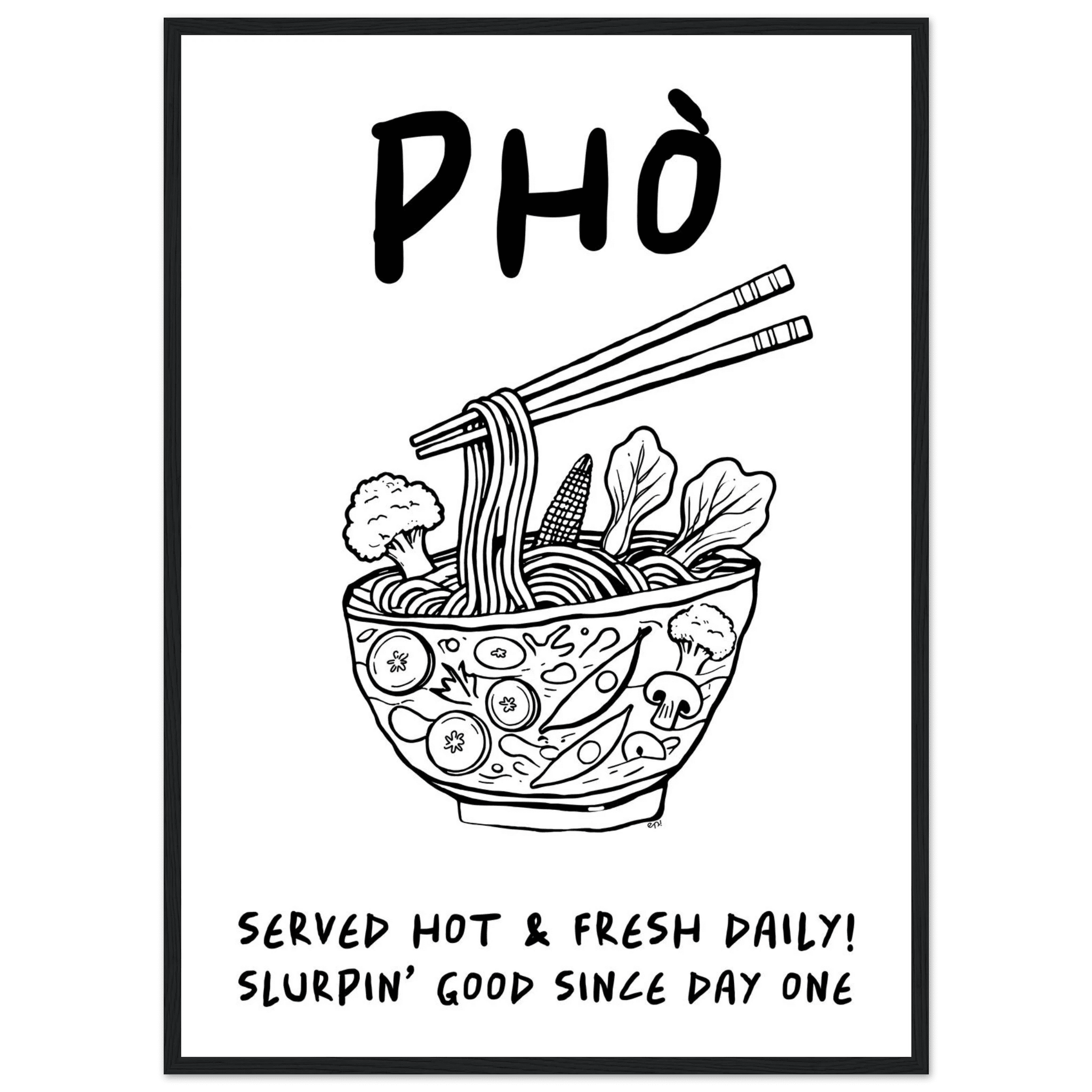 Pho Poster – Funny Vietnamese Kitchen Wall Art Print (Digital & Printed Options) - Evergreen Posters