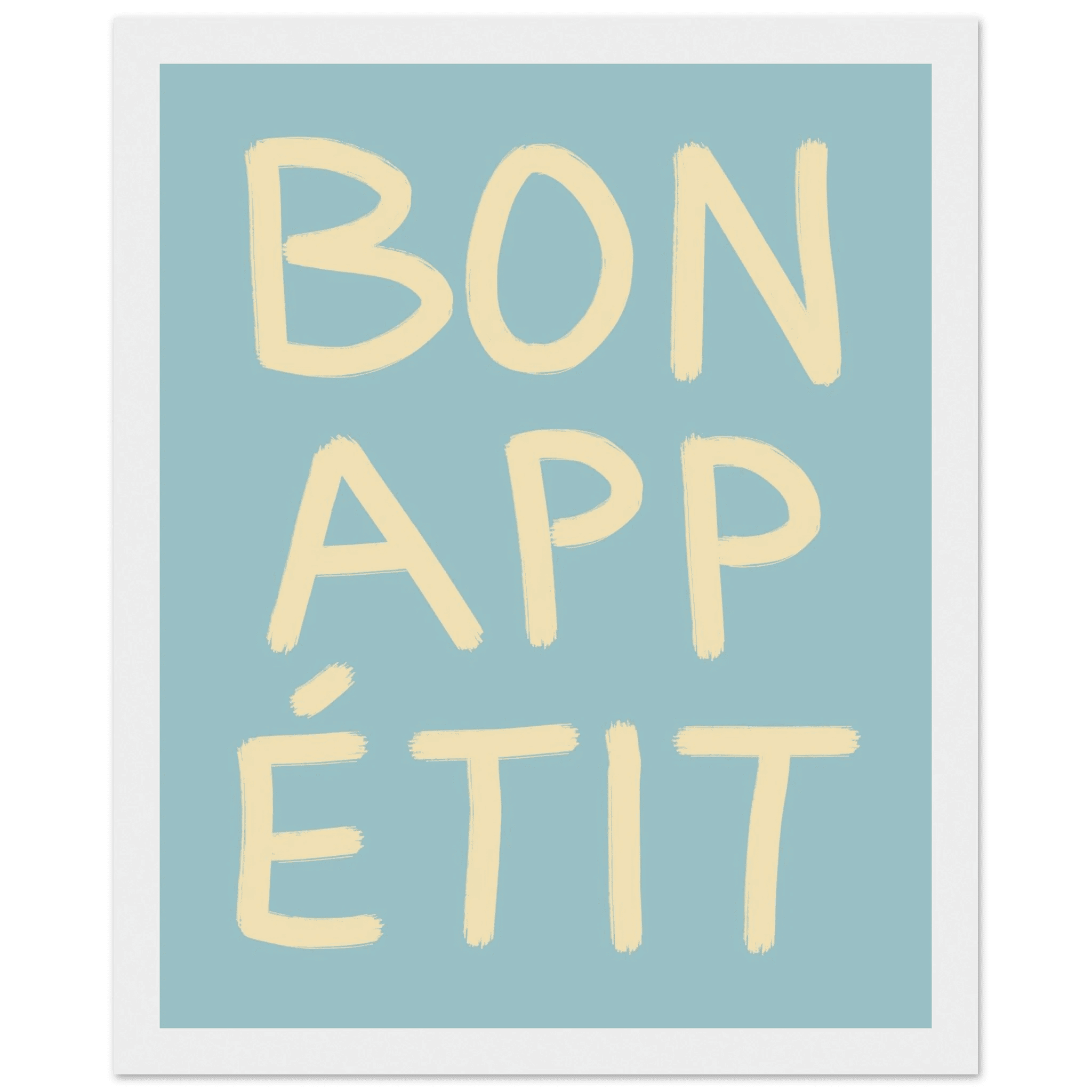 Bon Appétit Kitchen Poster | French Typography Wall Art | Retro Dining Room Print Decor - Evergreen Posters