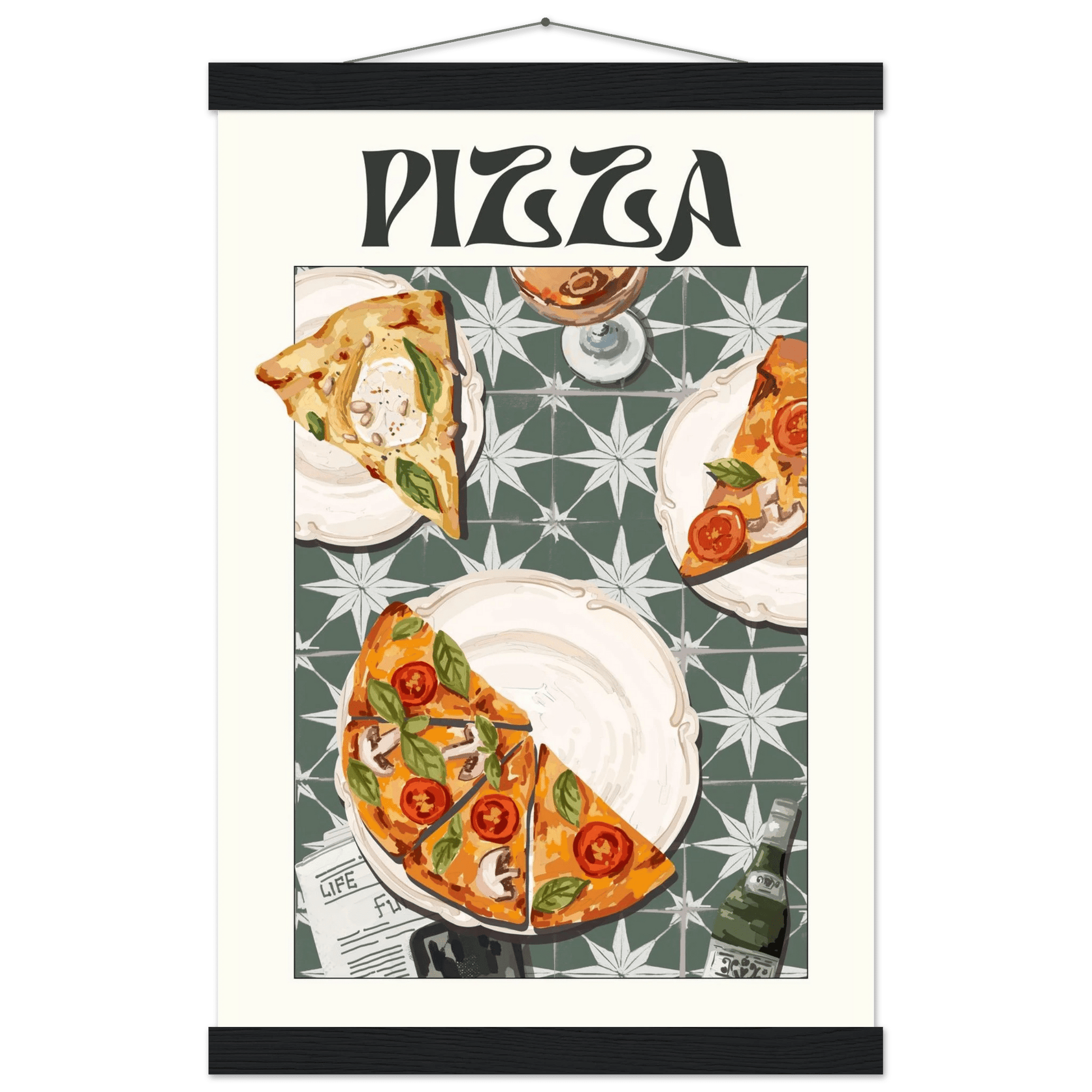 Pizza Poster – Playful Italian Kitchen Wall Art Print (Digital & Printed Options) - Evergreen Posters