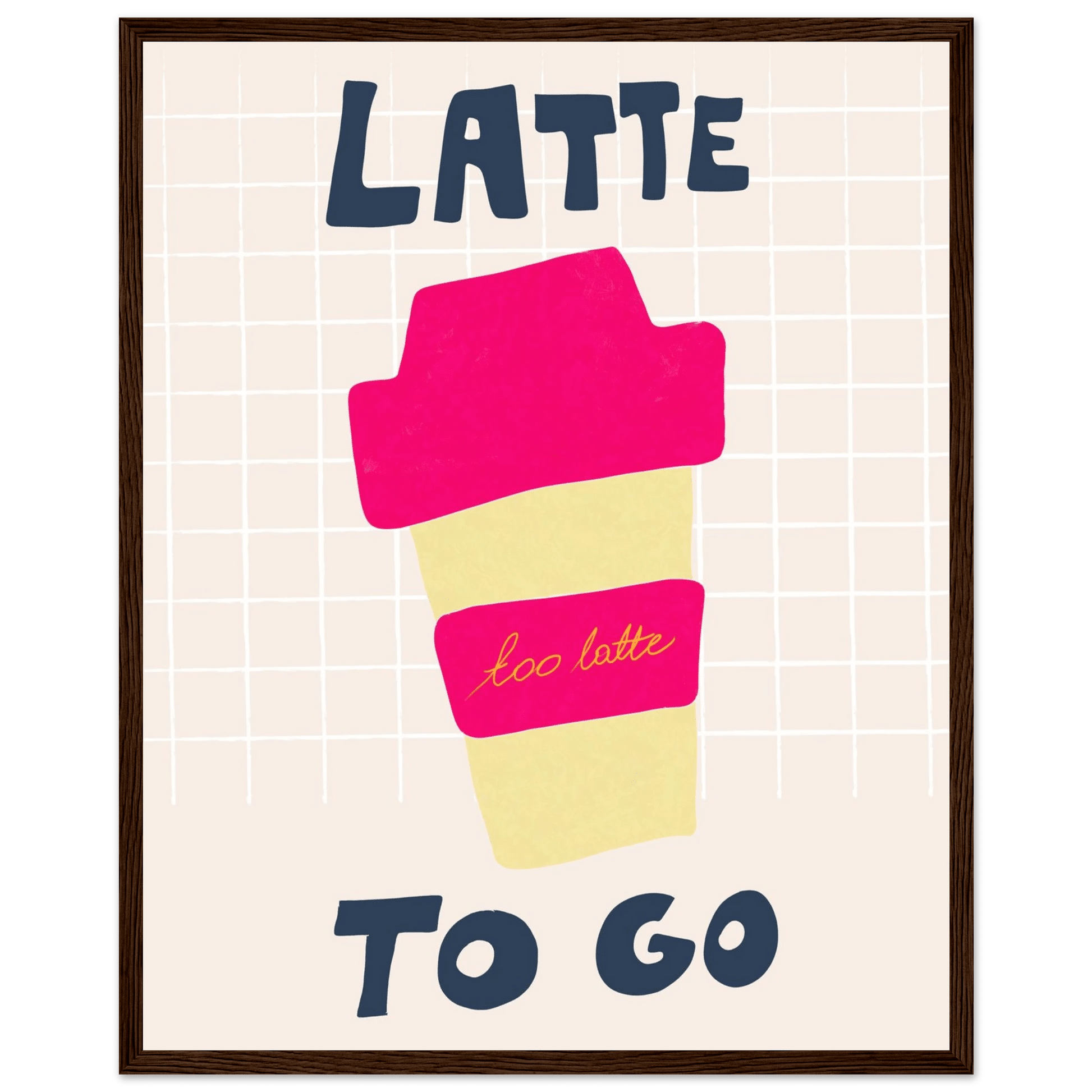 Latte To Go Poster – Playful Coffee Kitchen Wall Art Print (Digital & Printed Options) - Evergreen Posters