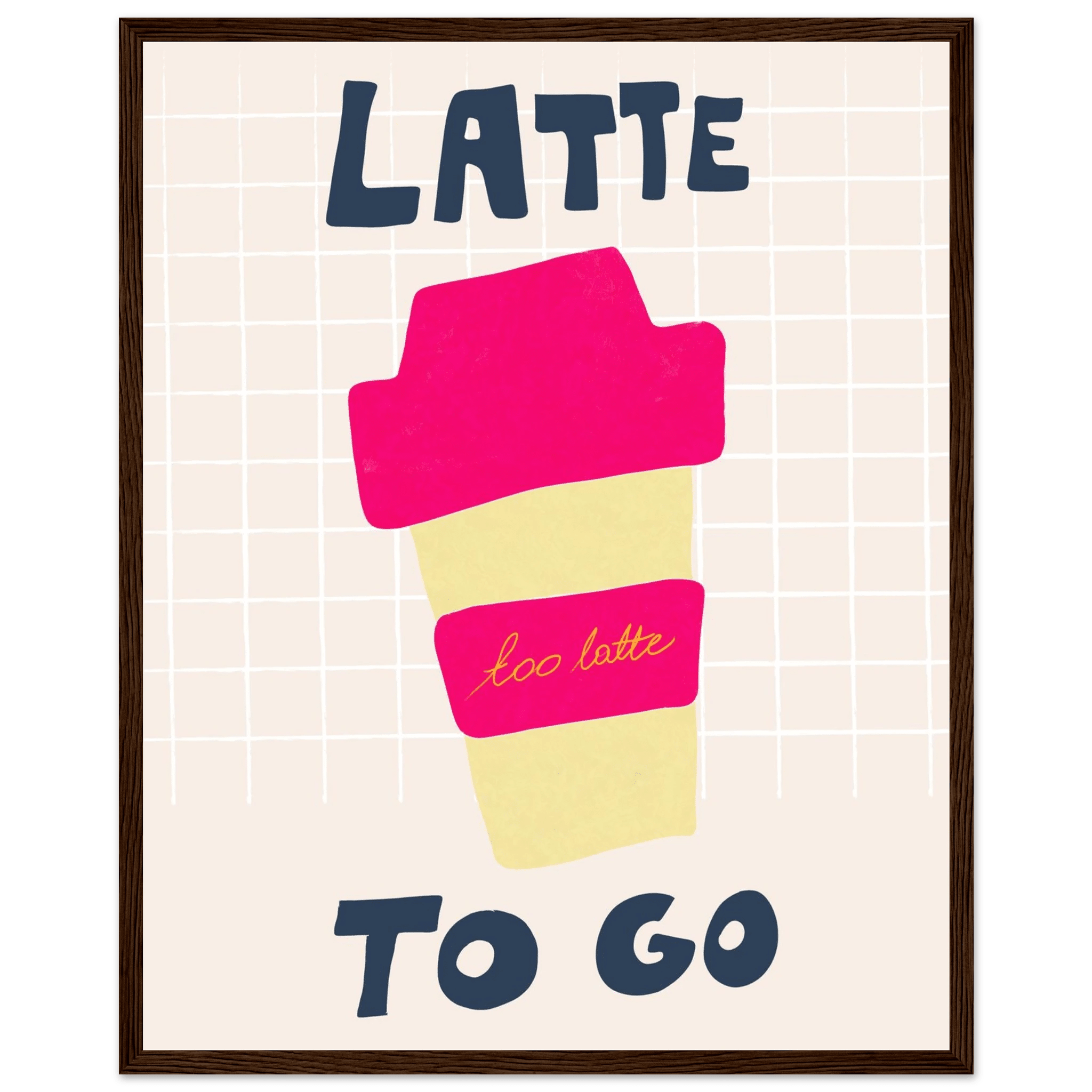 Latte To Go Poster – Playful Coffee Kitchen Wall Art Print (Digital & Printed Options) - Evergreen Posters
