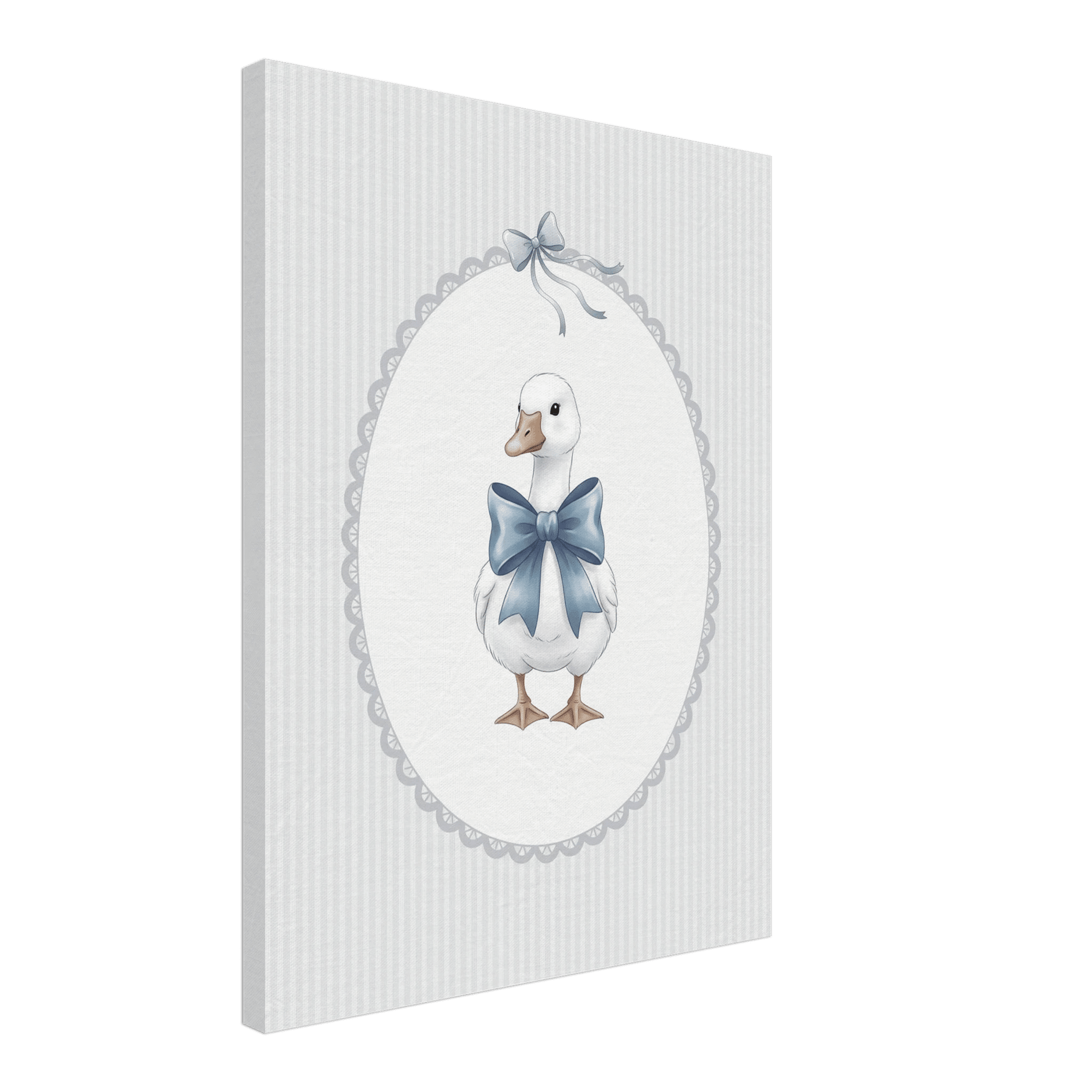 Blue Bow Duck Nursery Poster – Sweet Baby Room Wall Art Print - Evergreen Posters