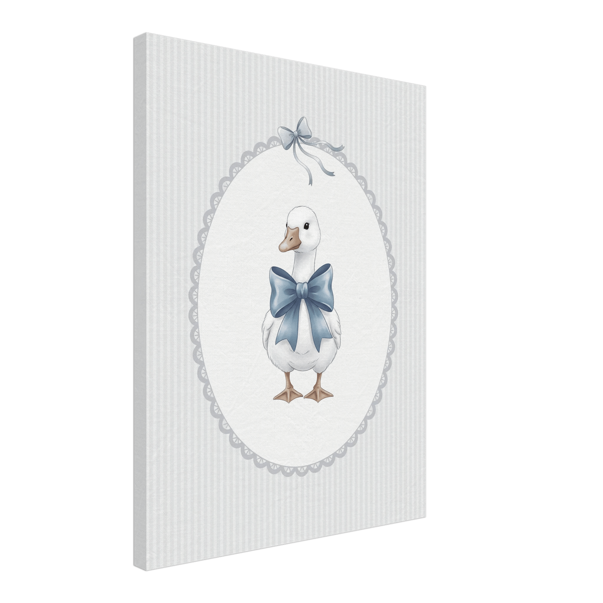 Blue Bow Duck Nursery Poster – Sweet Baby Room Wall Art Print - Evergreen Posters