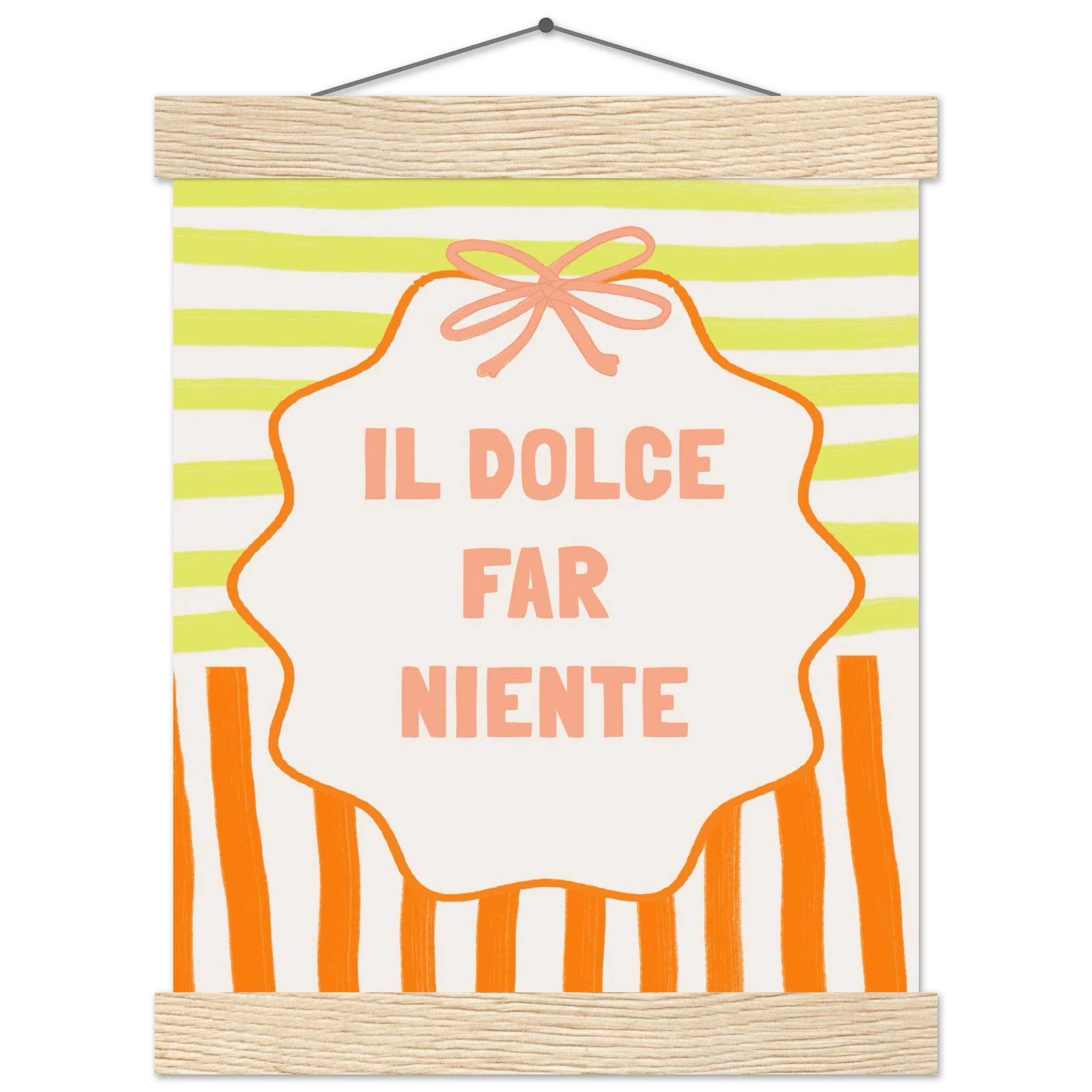 Il Dolce Far Niente Italian Print | Coquette Stripe Wall Art - Evergreen Posters