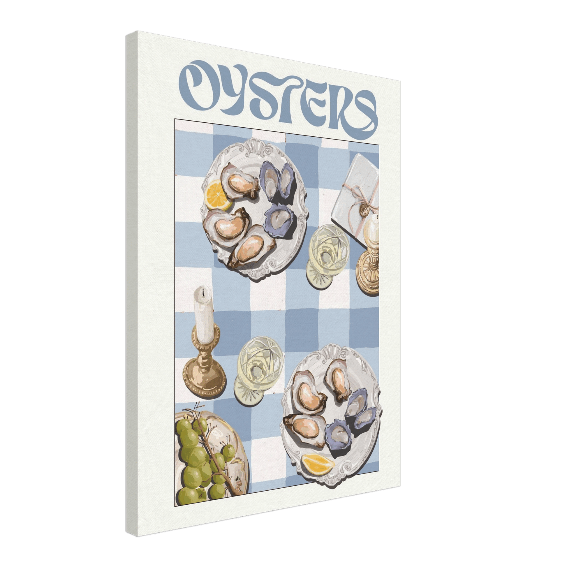 Oysters Poster – Playful Seafood Kitchen Wall Art Print (Digital & Printed Options) - Evergreen Posters