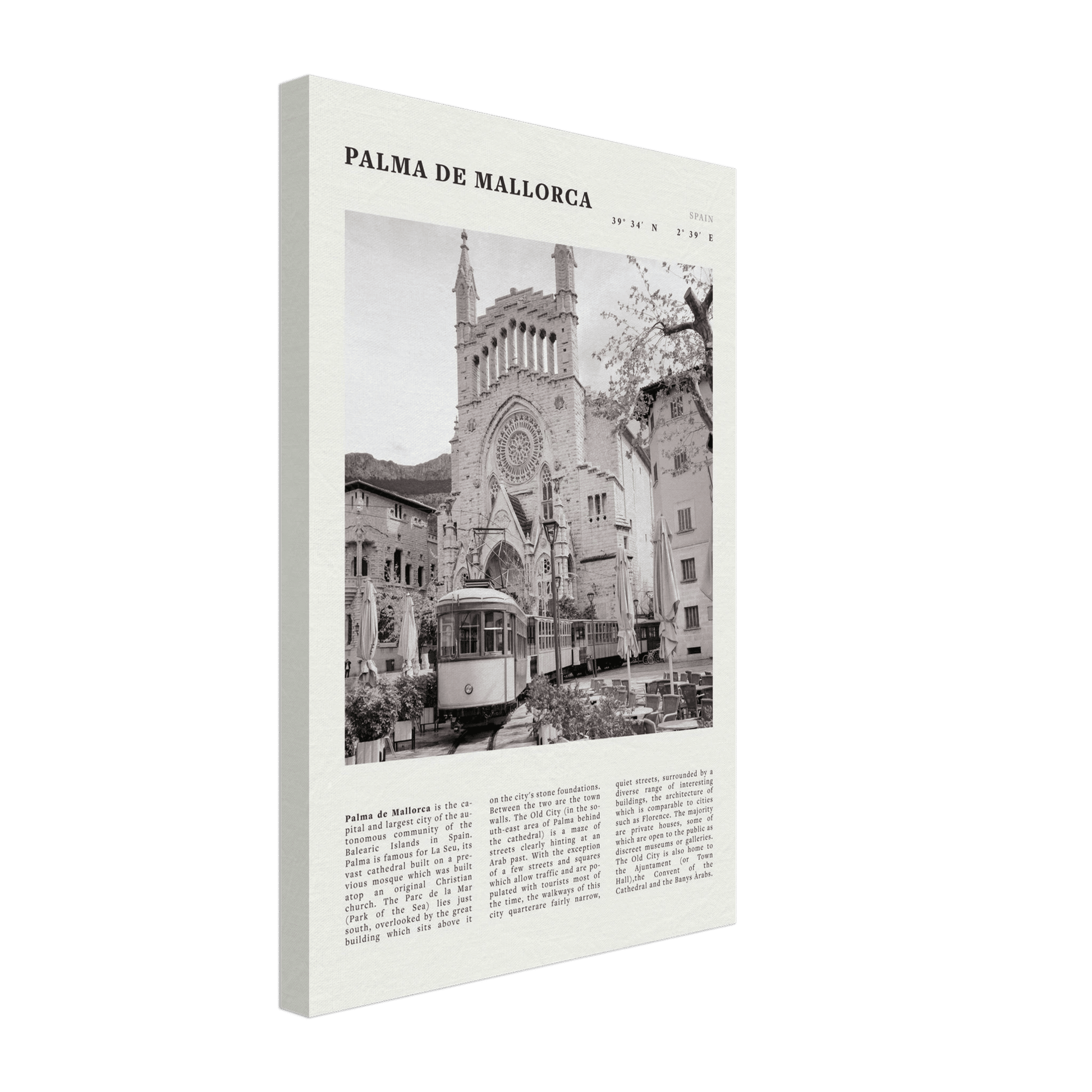Palma de Mallorca Poster | Black & White Spain Wall Art | Travel Print | Mediterranean Decor - Evergreen Posters