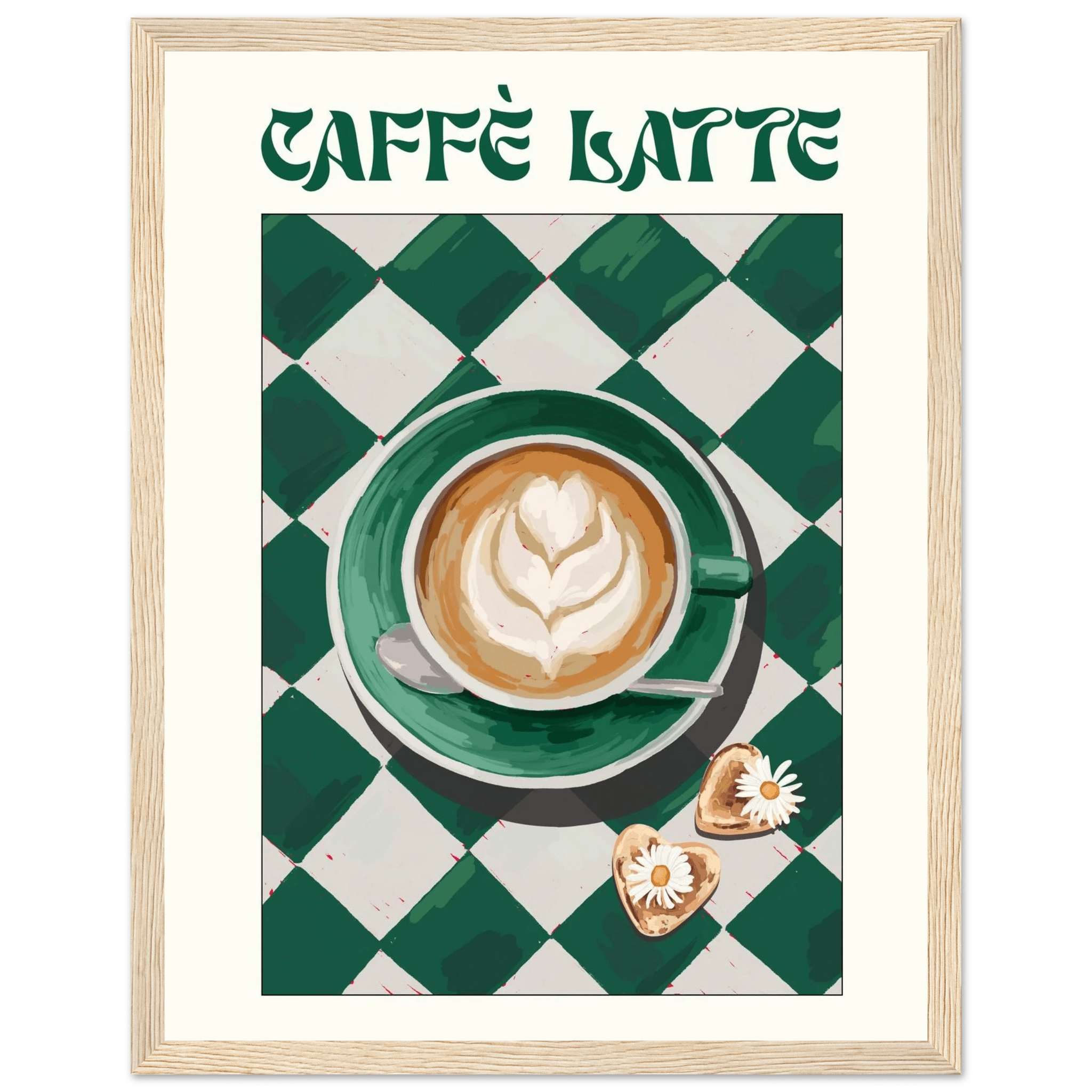 Caffè Latte Poster – Playful Coffee Kitchen Wall Art Print (Digital & Printed Options) - Evergreen Posters
