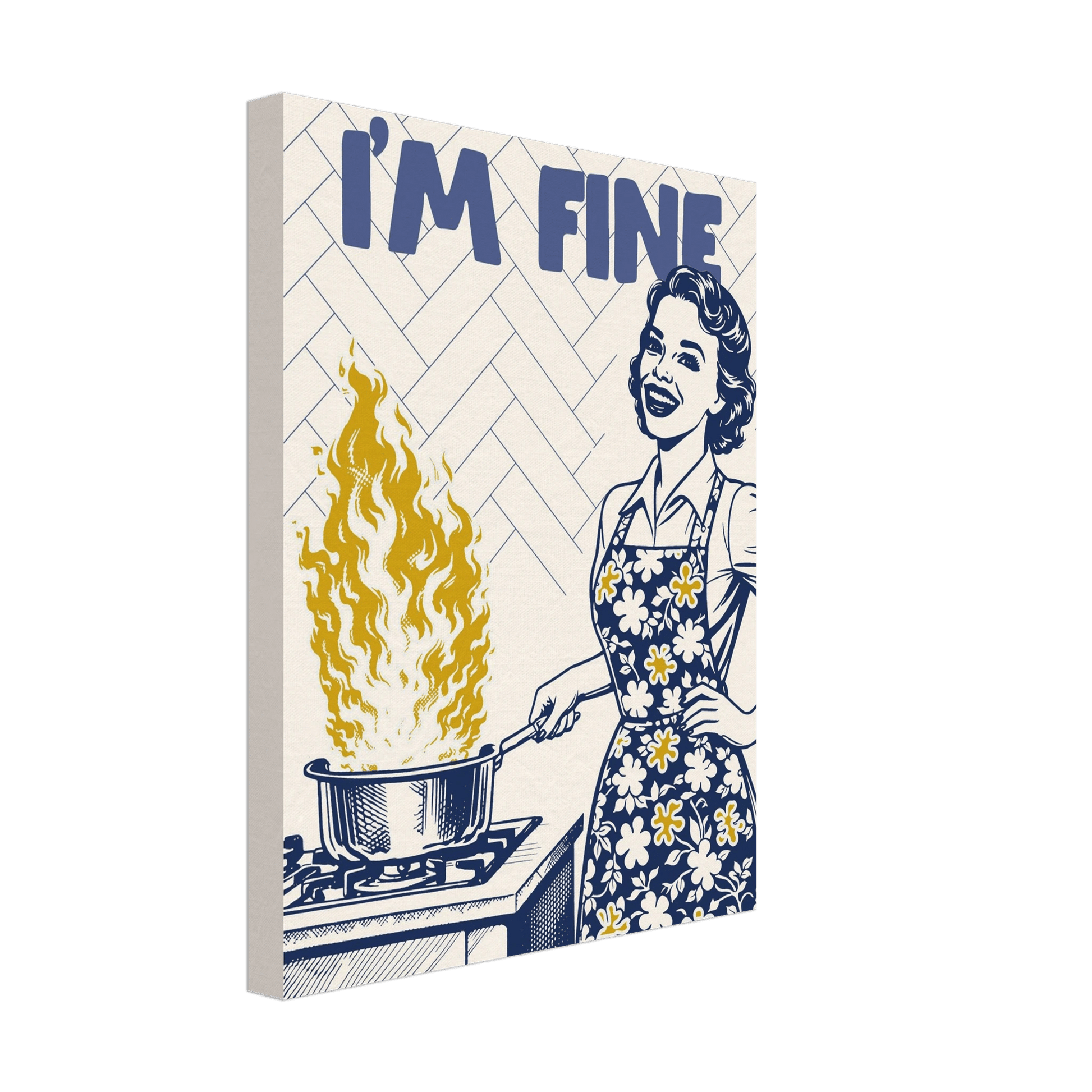 I'm Fine Poster – Funny Retro Kitchen Wall Art Print (Digital & Printed Options) - Evergreen Posters