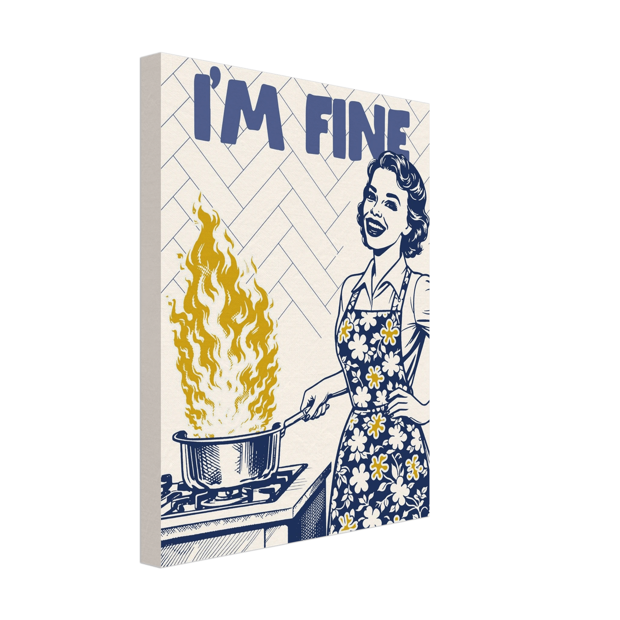I'm Fine Poster – Funny Retro Kitchen Wall Art Print (Digital & Printed Options) - Evergreen Posters